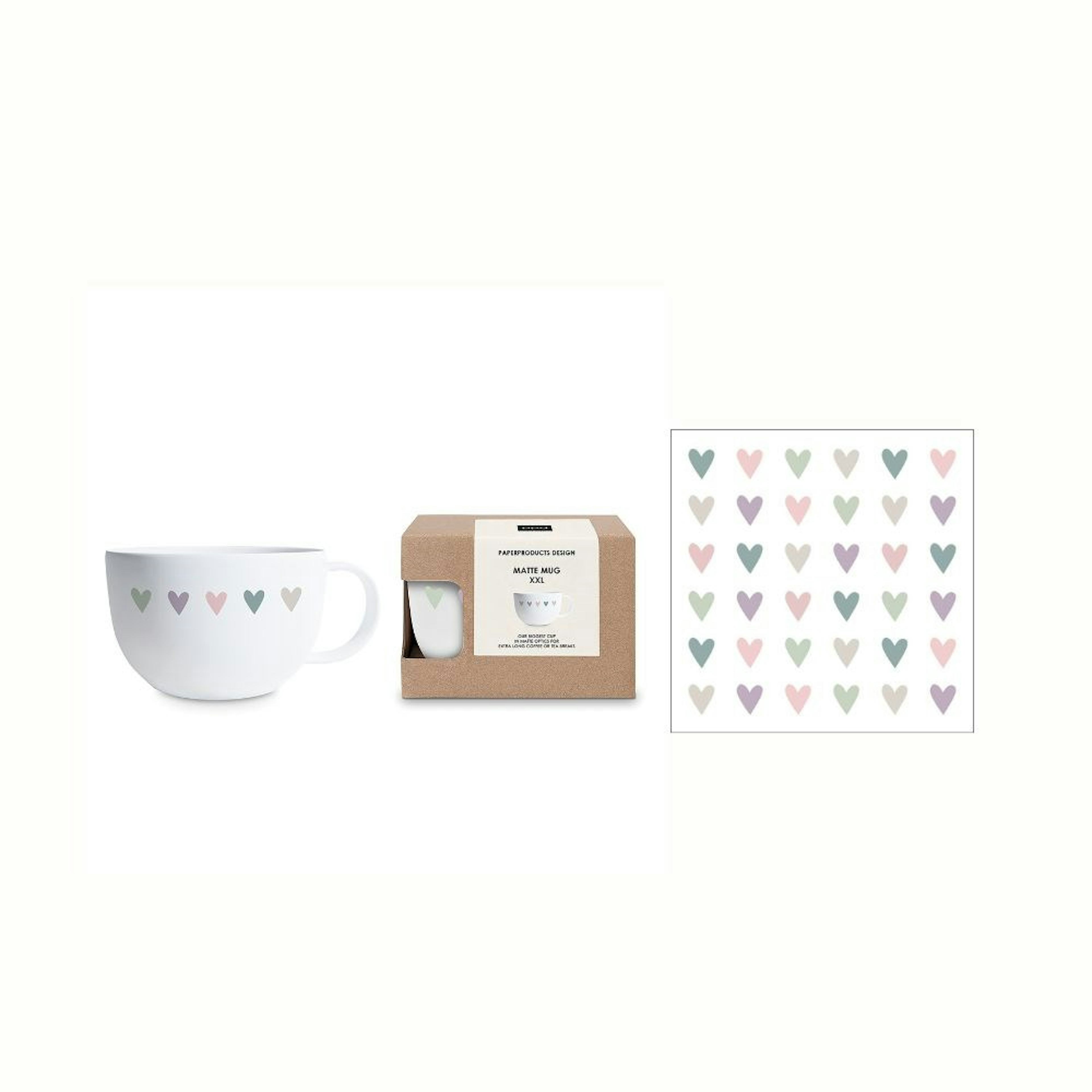 Gåvoset Paperproducts Design Heart Infusion Mugg 55 cl + Servett
