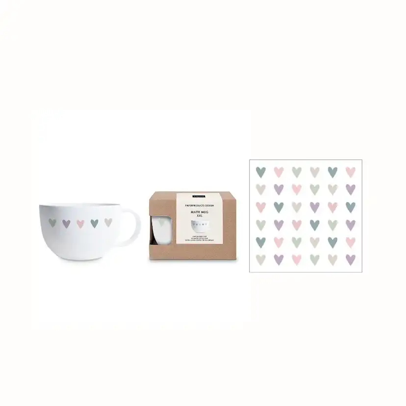 Gåvoset Paperproducts Design Heart Infusion Mugg 55 cl + Servett