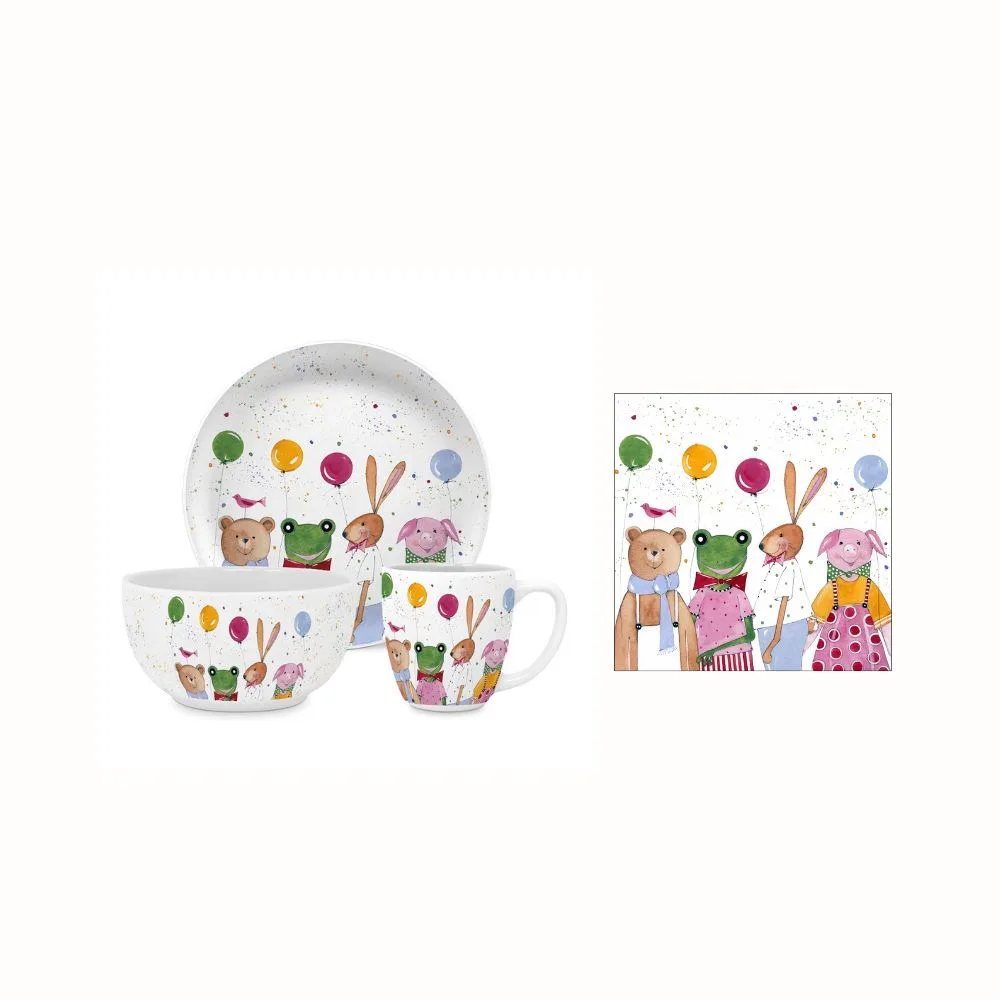 Barnservis Paperproducts Design Kid Party 3 Delar + Servett