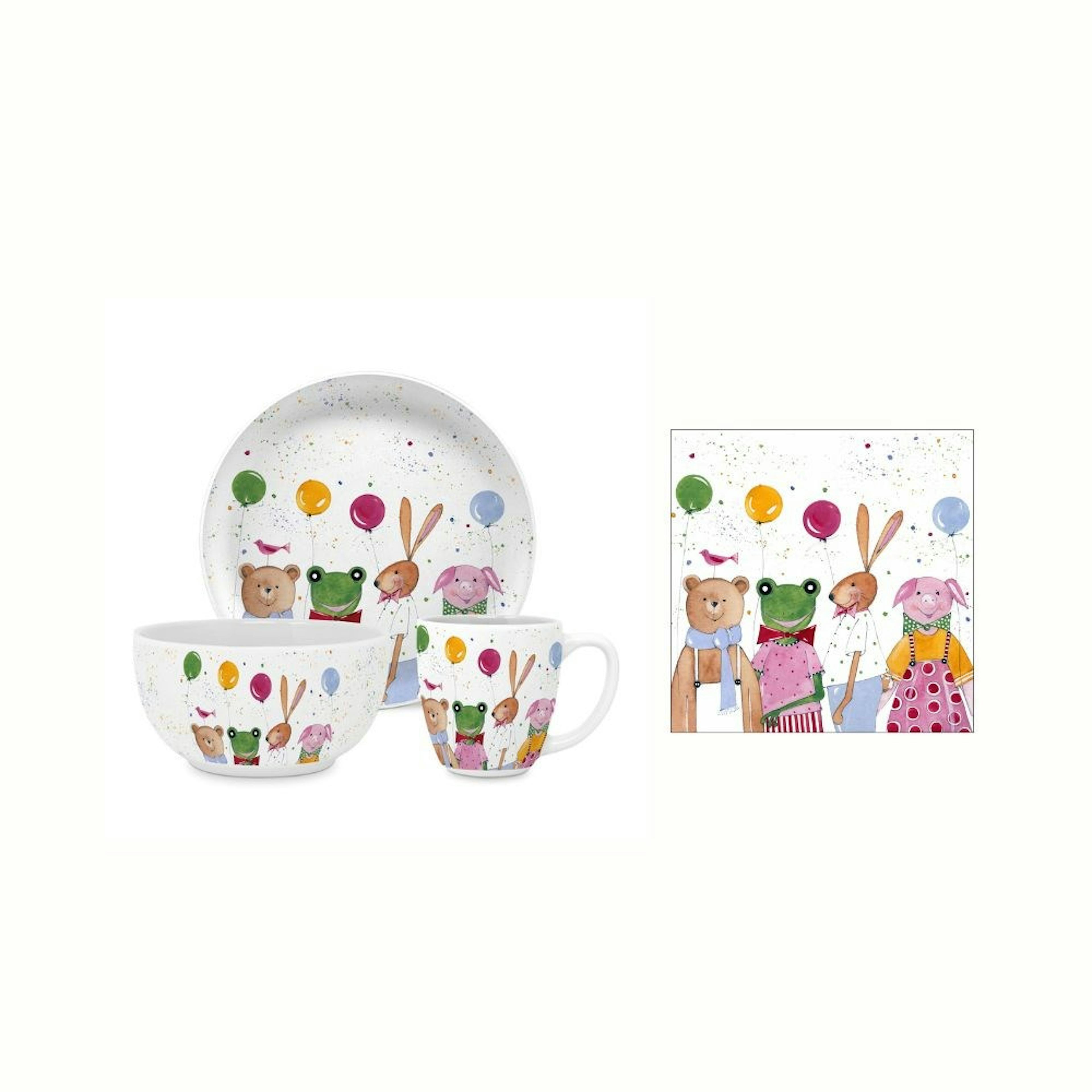 Barnservis Paperproducts Design Kid Party 3 Delar + Servett