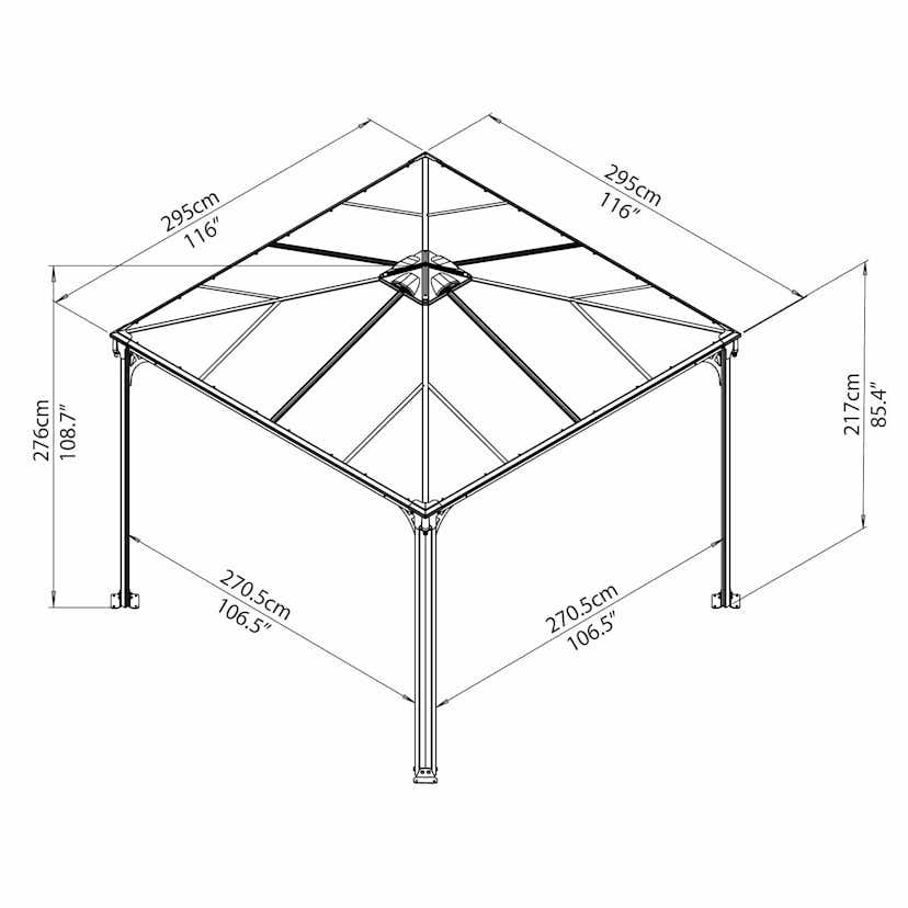 Pergola gop Palermo 3000 13 m² med Takventil