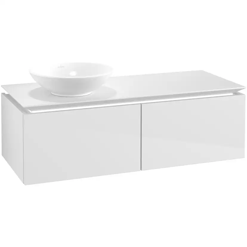 Tvättställsskåp Villeroy & Boch Legato Kompakt 1200 med 2 Lådor för Ocentrerat Ytmonterat Tvättställ