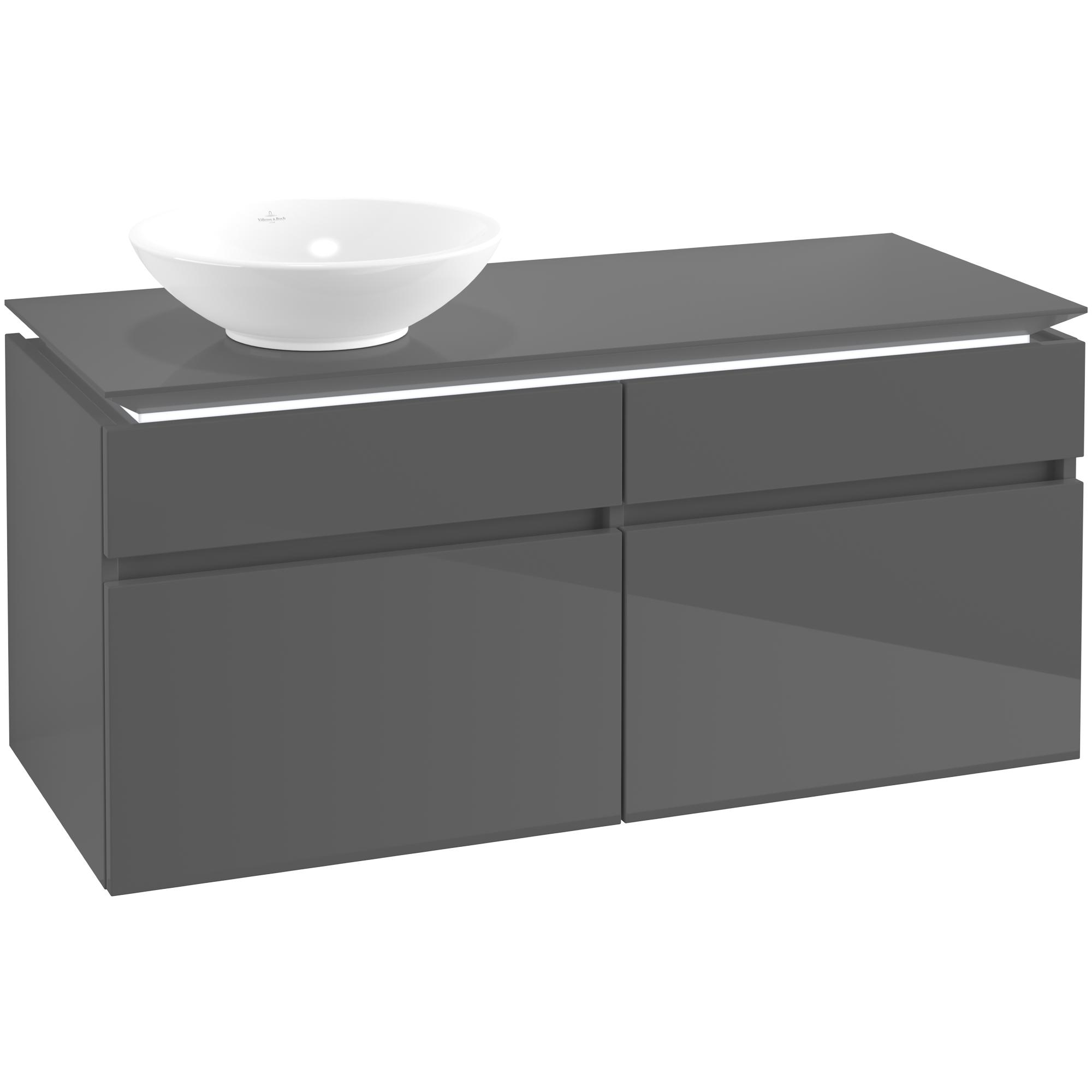 Tvättställsskåp Villeroy & Boch Legato 1200 med 4 Lådor för Ocentrerat Ytmonterat Tvättställ