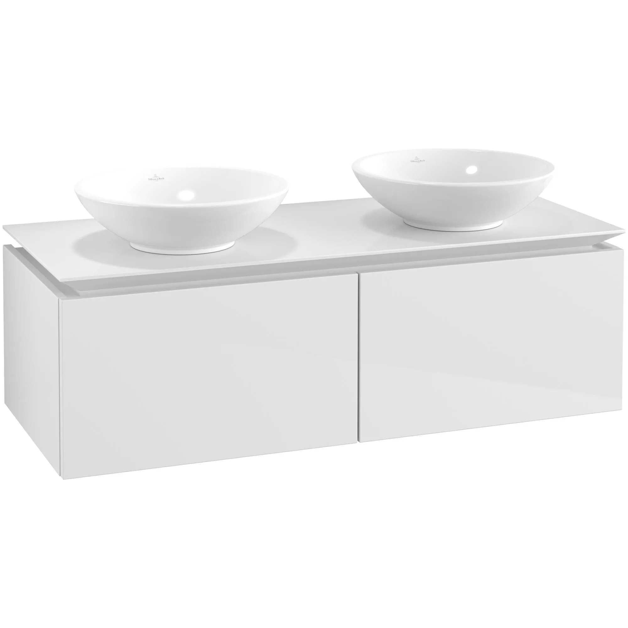 Tvättställsskåp Villeroy & Boch Legato Kompakt 1200 med 2 Lådor för Två Ytmonterade Tvättställ