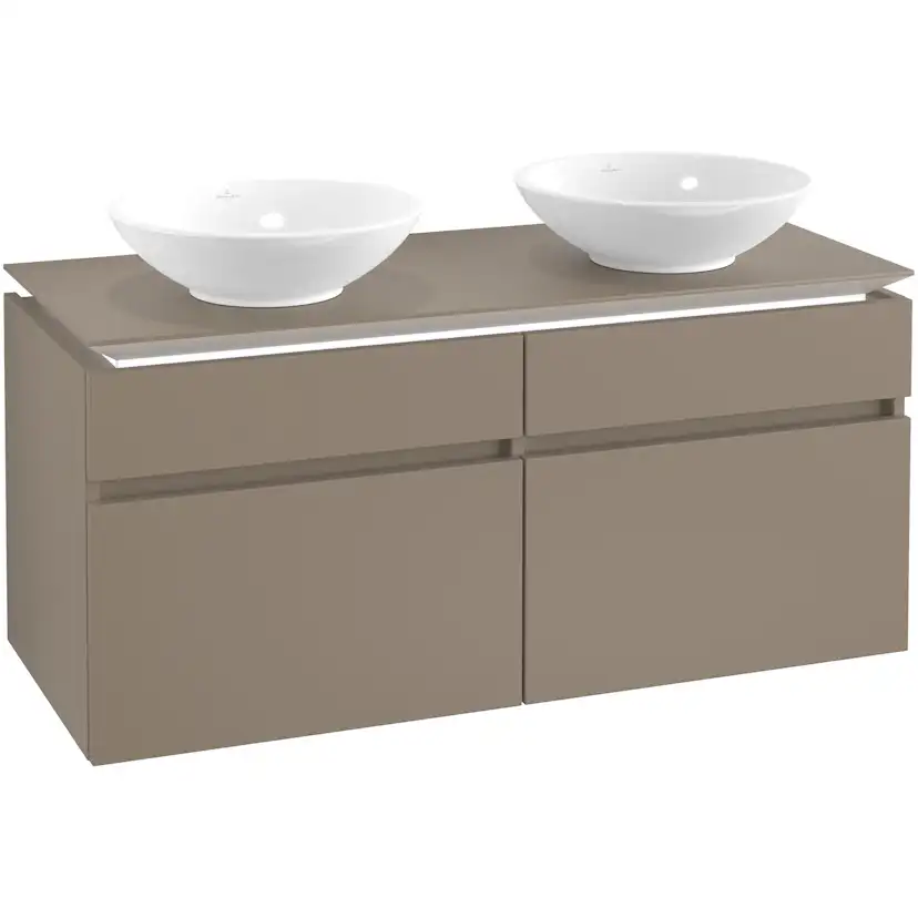 Tvättställsskåp Villeroy & Boch Legato 1200 med 4 Lådor för Två Ytmonterade Tvättställ