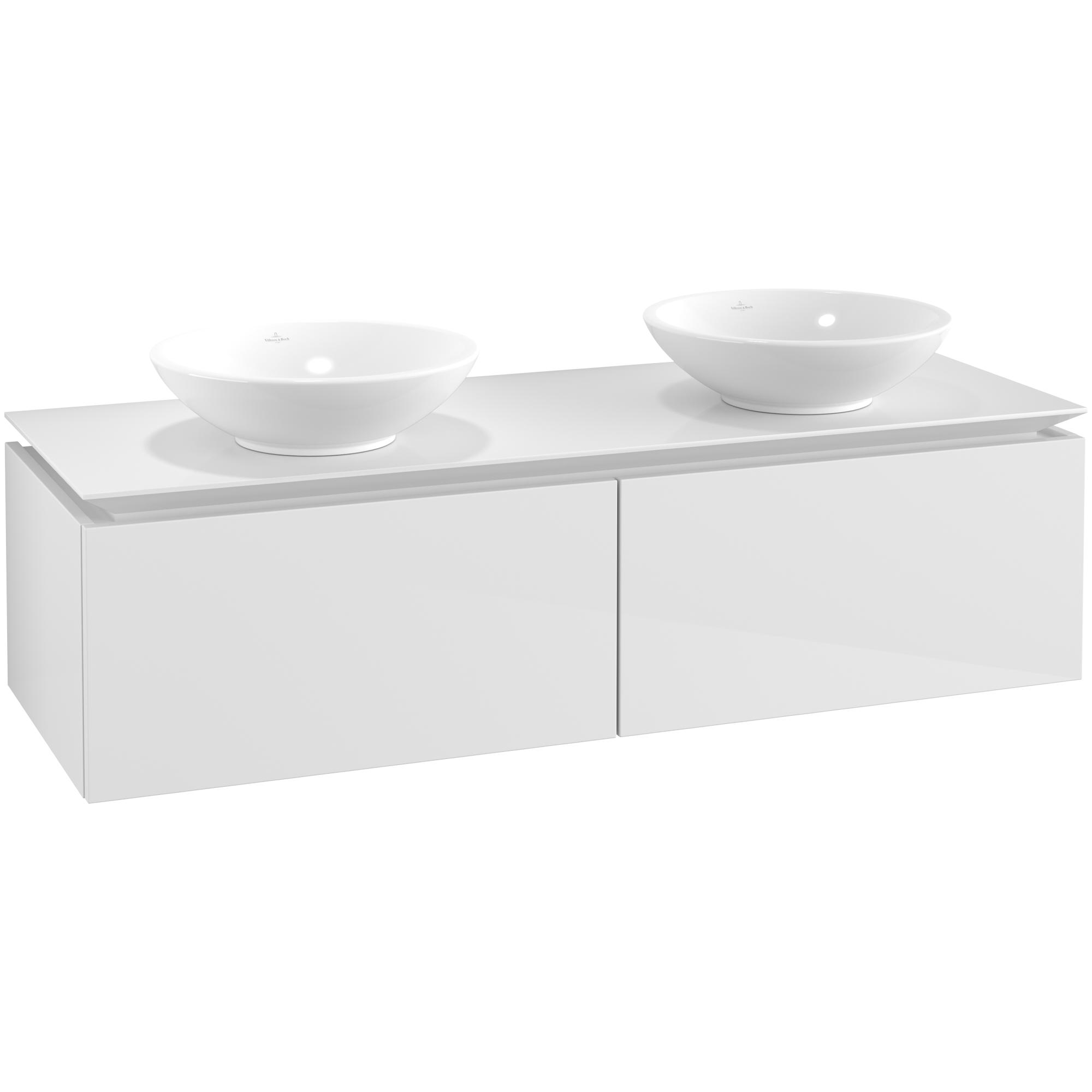 Tvättställsskåp Villeroy & Boch Legato Kompakt 1400 med 2 Lådor för Två Ytmonterade Tvättställ