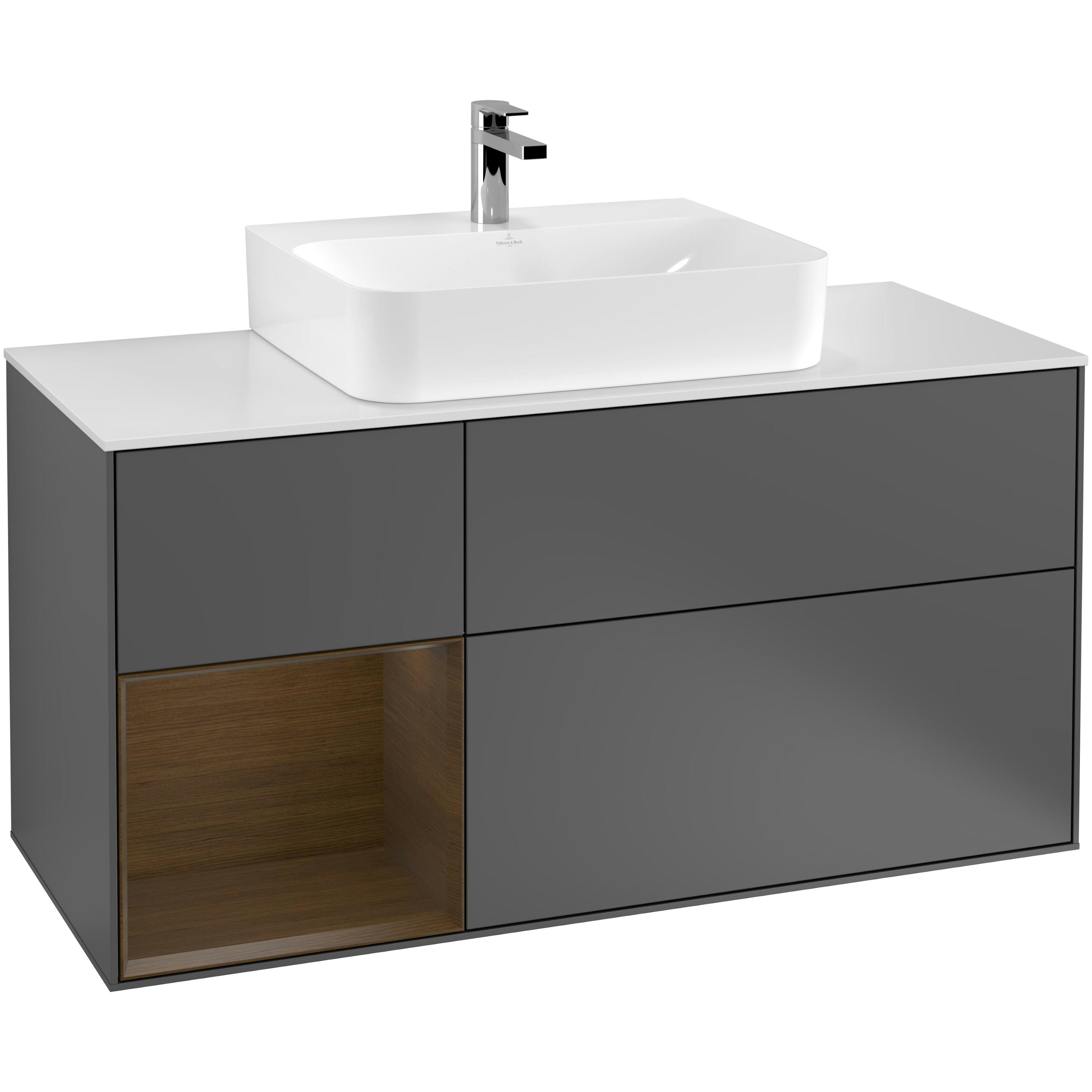 Tvättställsskåp Villeroy & Boch Finion med 3 Lådor Hylla och Bänkskiva för Centrerat Tvättställ