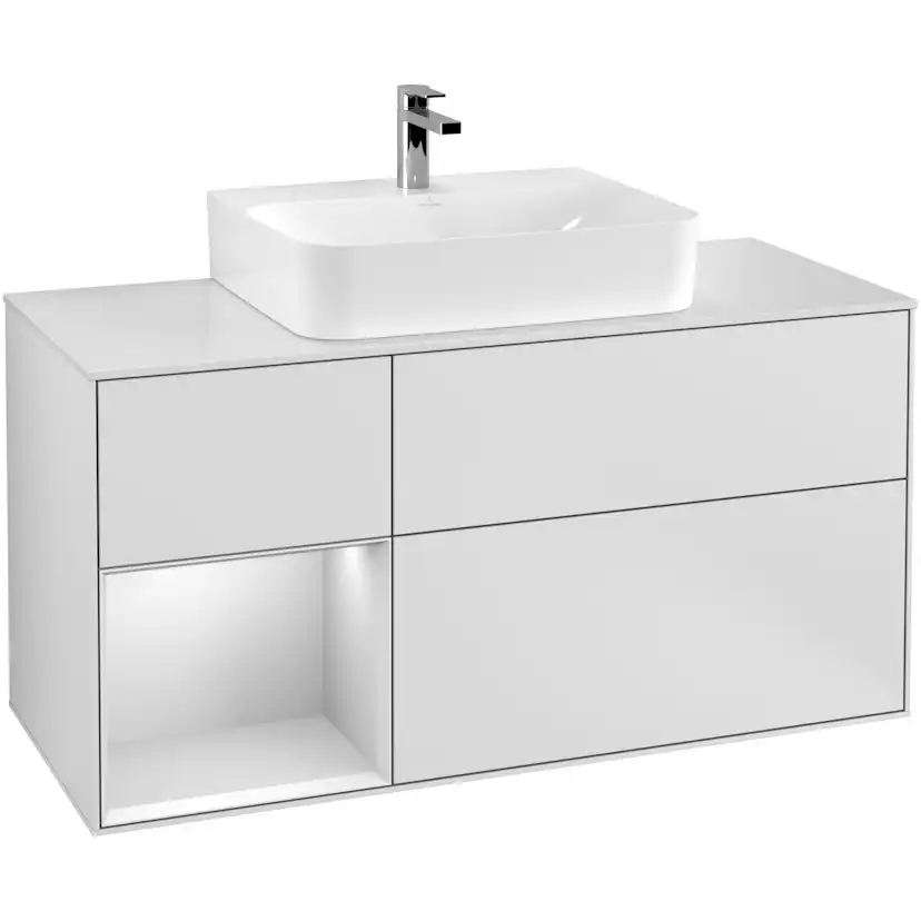 Tvättställsskåp Villeroy & Boch Finion med 3 Lådor Hylla och Bänkskiva för Centrerat Tvättställ