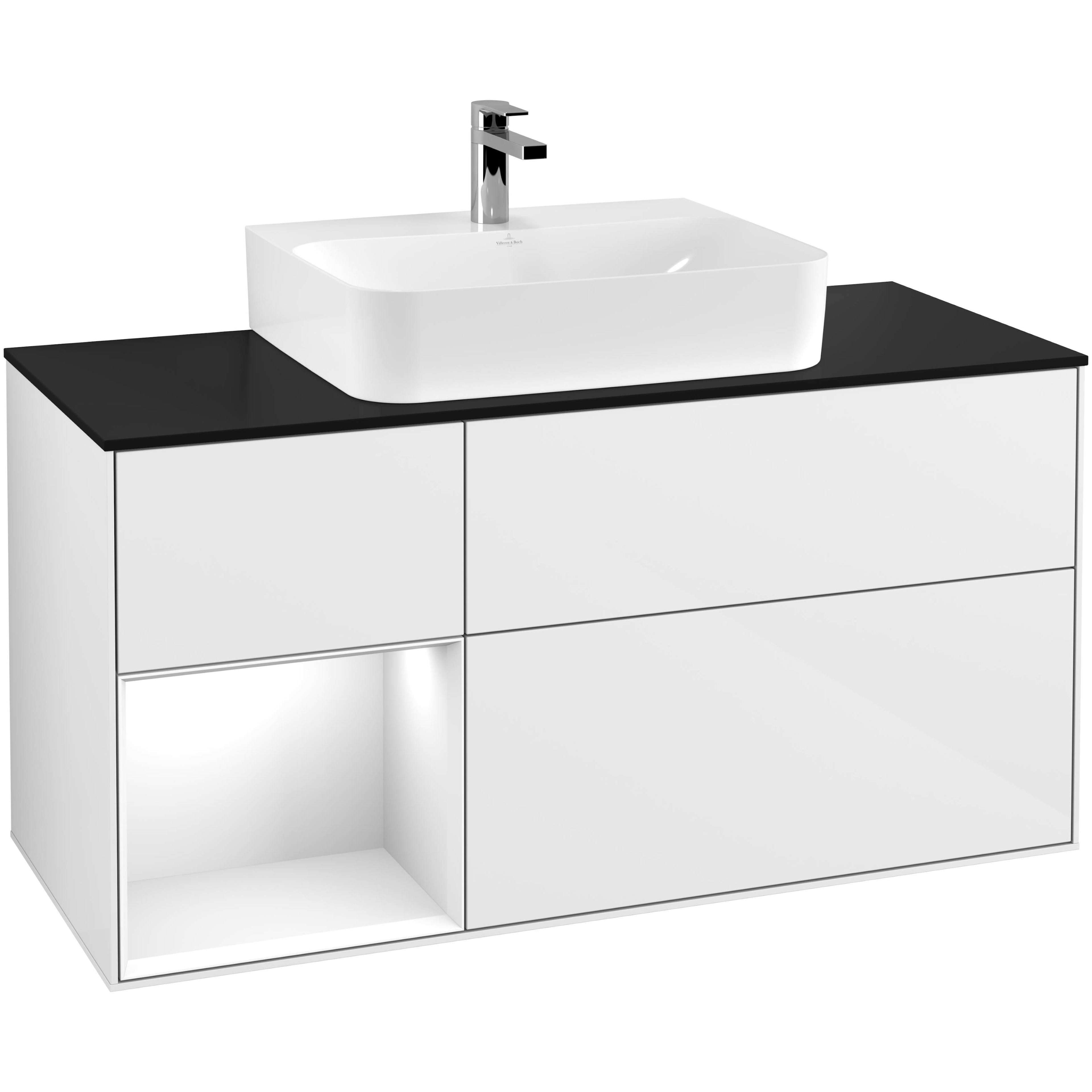 Tvättställsskåp Villeroy & Boch Finion med 3 Lådor Hylla och Bänkskiva för Centrerat Tvättställ