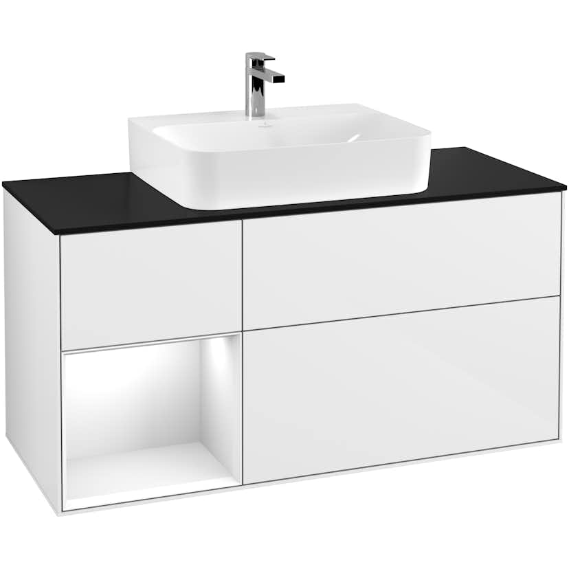 Tvättställsskåp Villeroy & Boch Finion med 3 Lådor Hylla och Bänkskiva för Centrerat Tvättställ