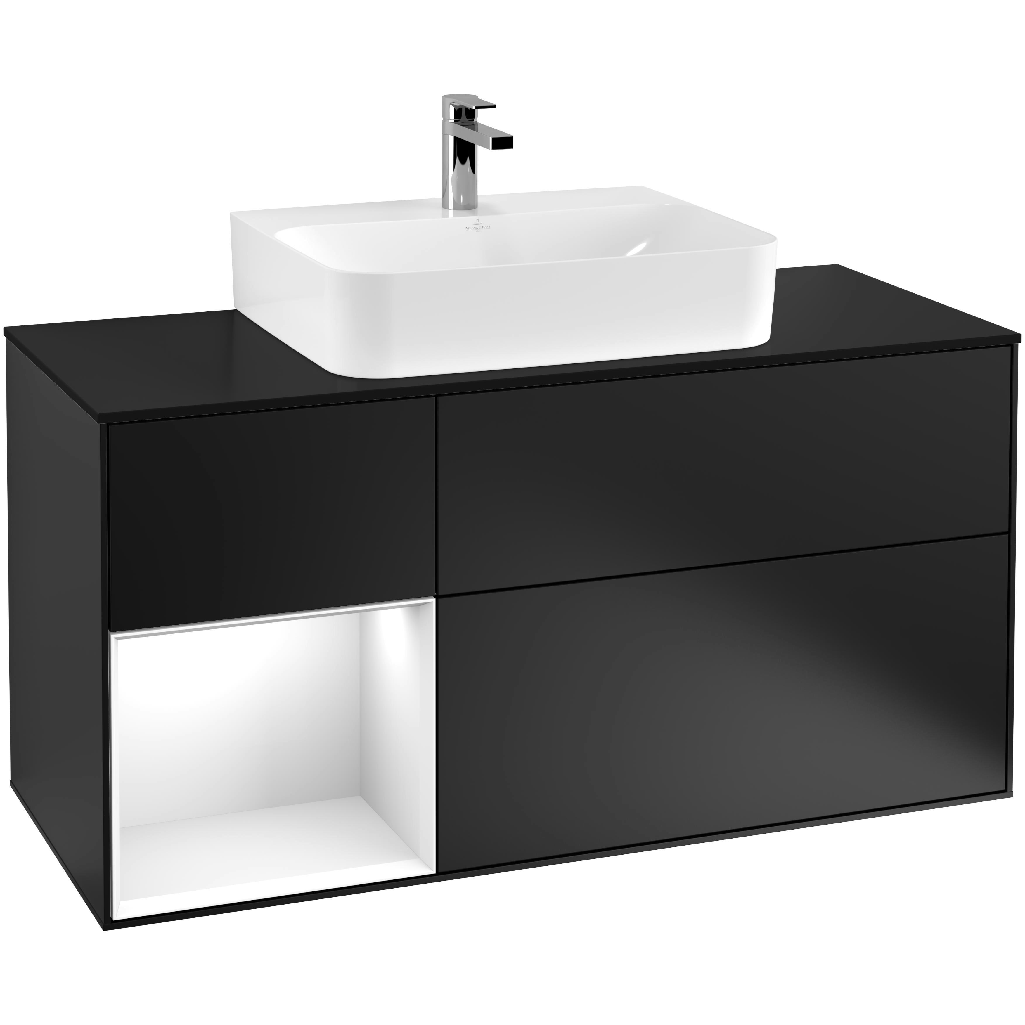 Tvättställsskåp Villeroy & Boch Finion med 3 Lådor Hylla och Bänkskiva för Centrerat Tvättställ