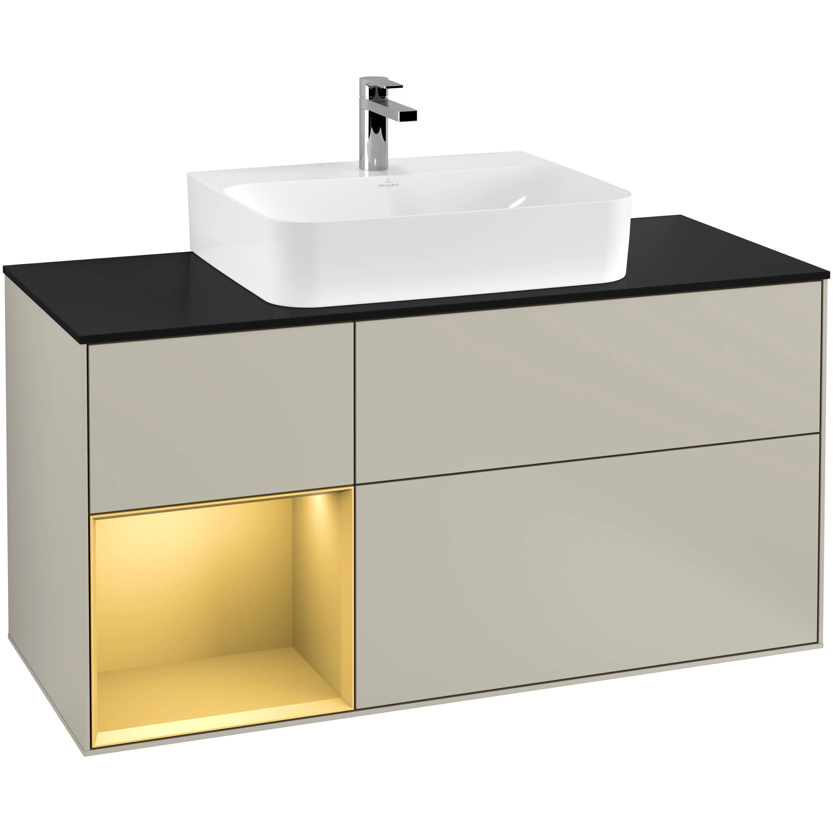 Tvättställsskåp Villeroy & Boch Finion med 3 Lådor Hylla och Bänkskiva för Centrerat Tvättställ