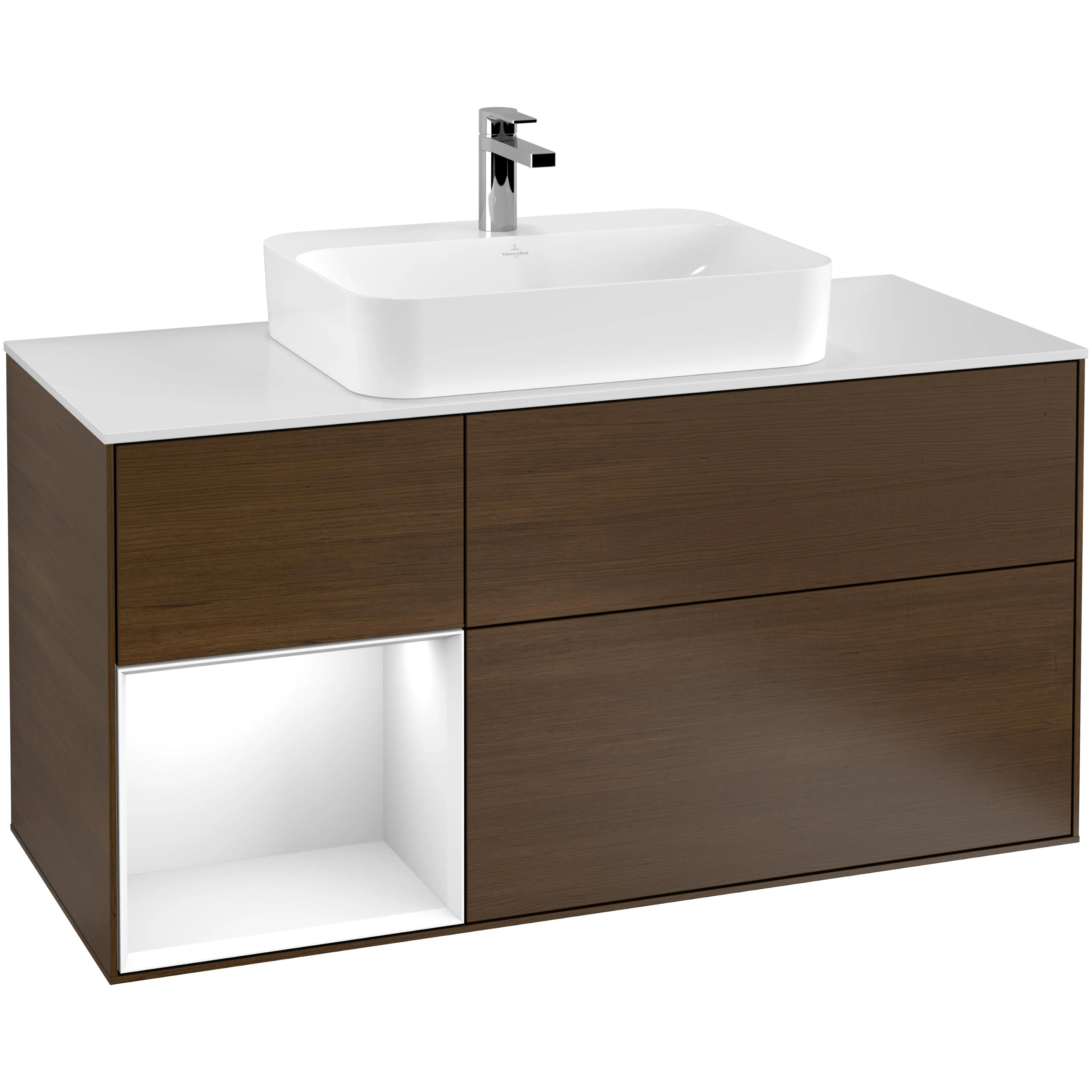 Tvättställsskåp Villeroy & Boch Finion med 3 Lådor Hylla och Bänkskiva för Ytmonterat Tvättställ