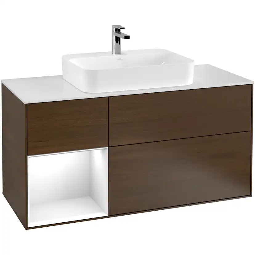 Tvättställsskåp Villeroy & Boch Finion med 3 Lådor Hylla och Bänkskiva för Ytmonterat Tvättställ