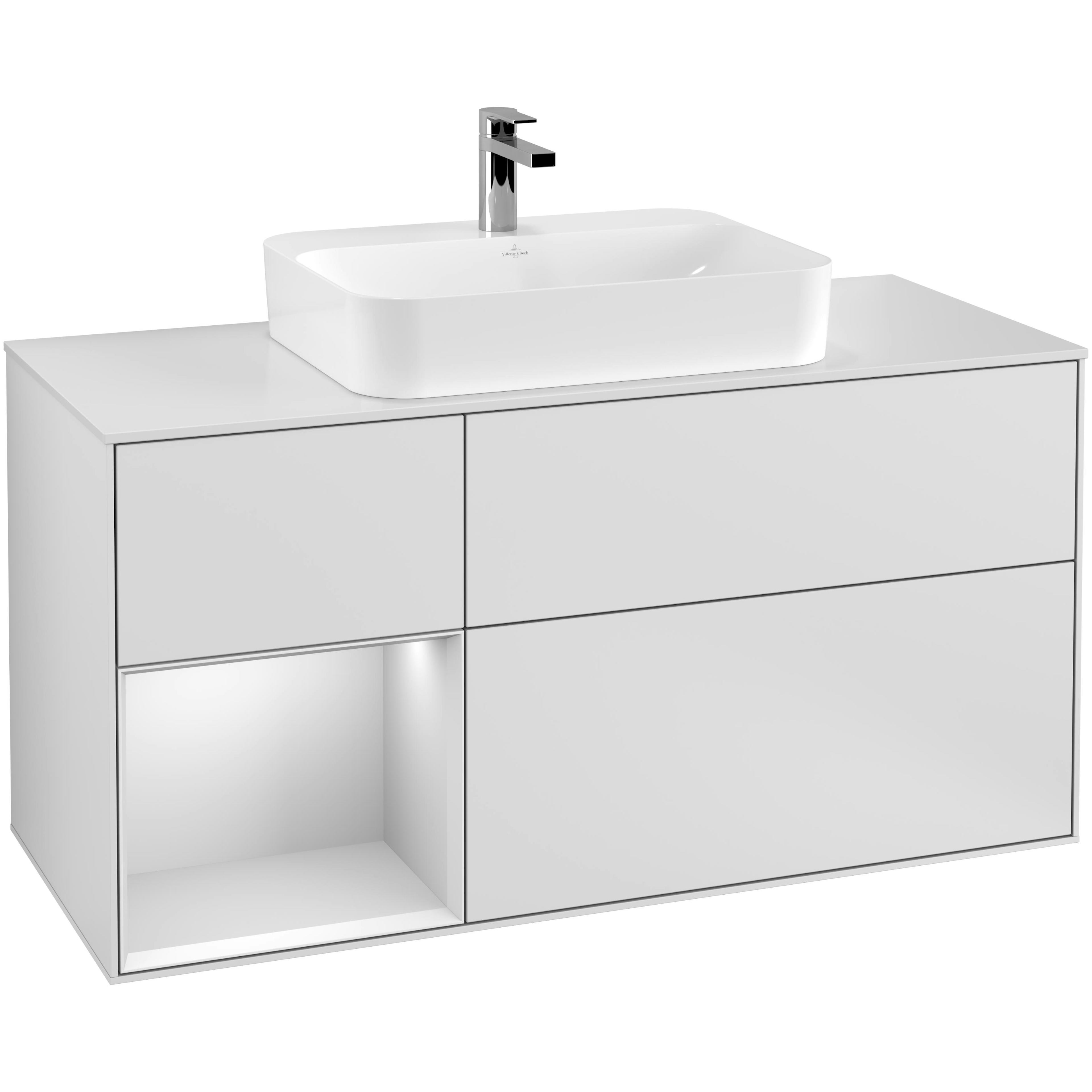 Tvättställsskåp Villeroy & Boch Finion med 3 Lådor Hylla och Bänkskiva för Ytmonterat Tvättställ