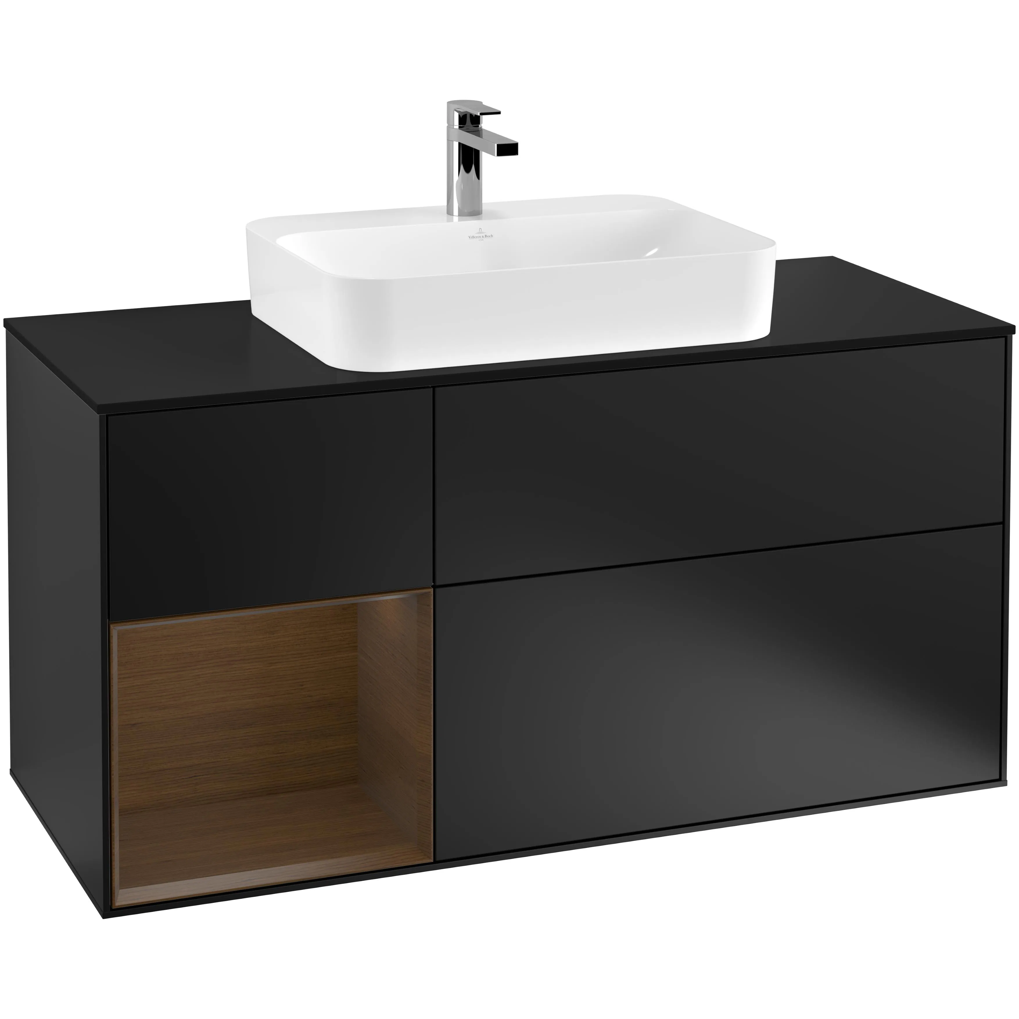 Tvättställsskåp Villeroy & Boch Finion med 3 Lådor Hylla och Bänkskiva för Ytmonterat Tvättställ