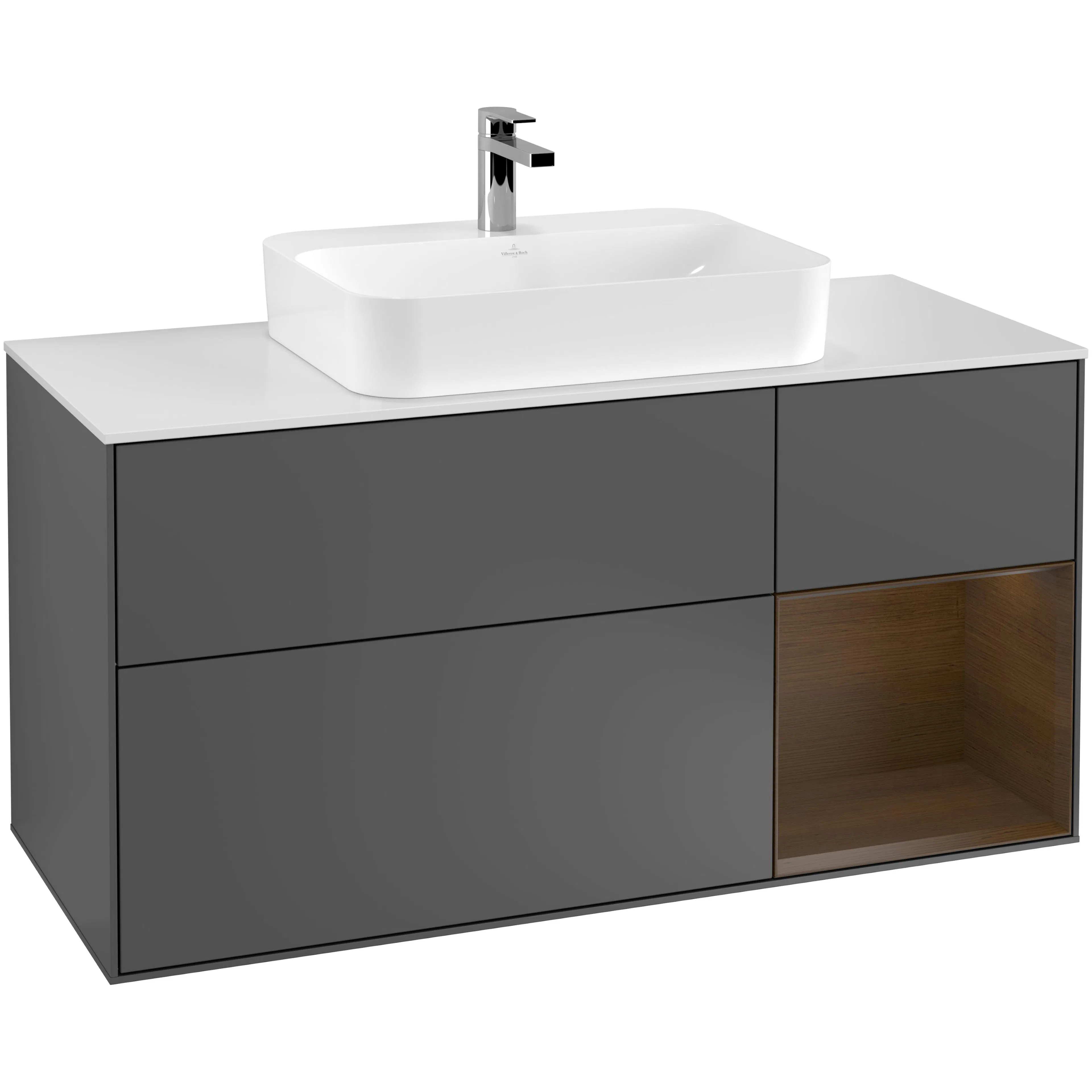 Tvättställsskåp Villeroy & Boch Finion med 3 Lådor Hylla och Bänkskiva för Ytmonterat Tvättställ