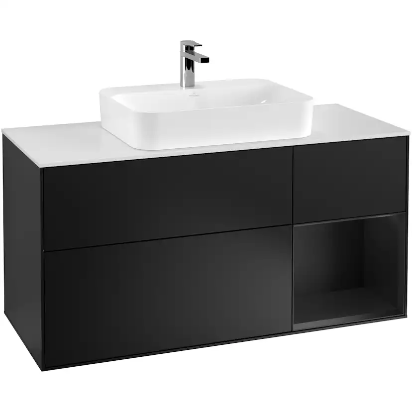 Tvättställsskåp Villeroy & Boch Finion med 3 Lådor Hylla och Bänkskiva för Ytmonterat Tvättställ