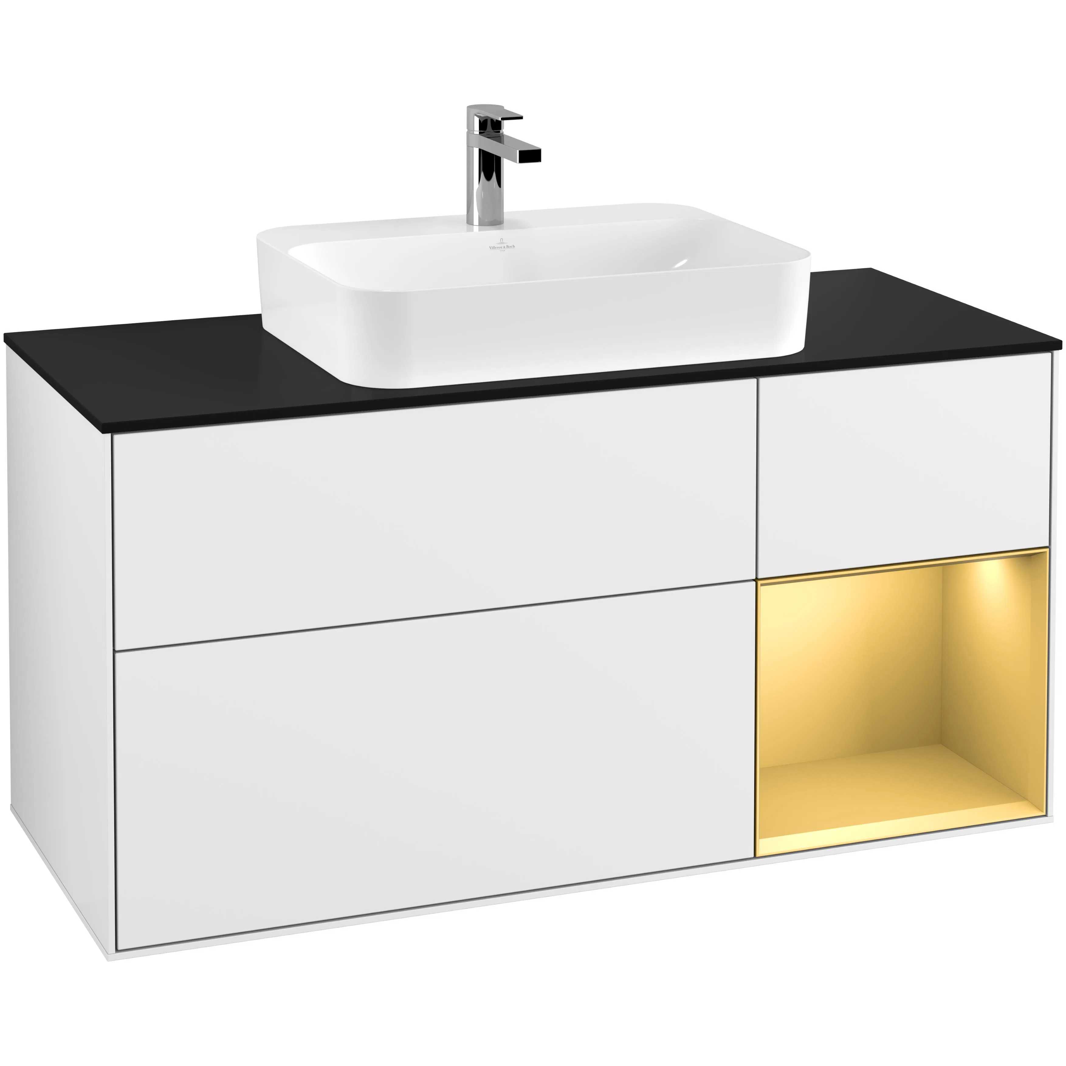 Tvättställsskåp Villeroy & Boch Finion med 3 Lådor Hylla och Bänkskiva för Ytmonterat Tvättställ