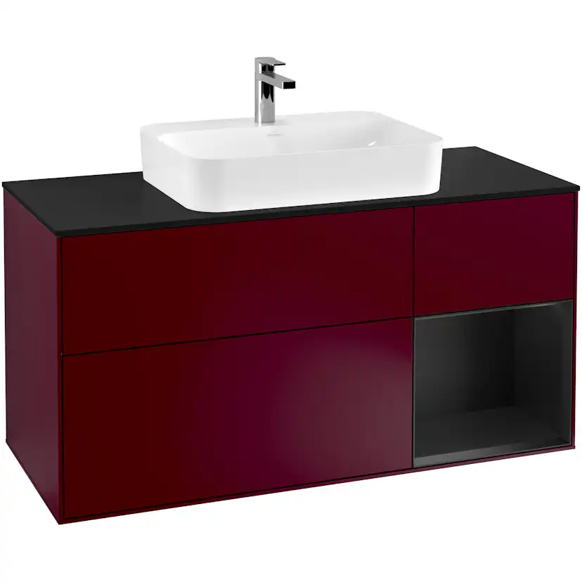 Tvättställsskåp Villeroy & Boch Finion med 3 Lådor Hylla och Bänkskiva för Ytmonterat Tvättställ