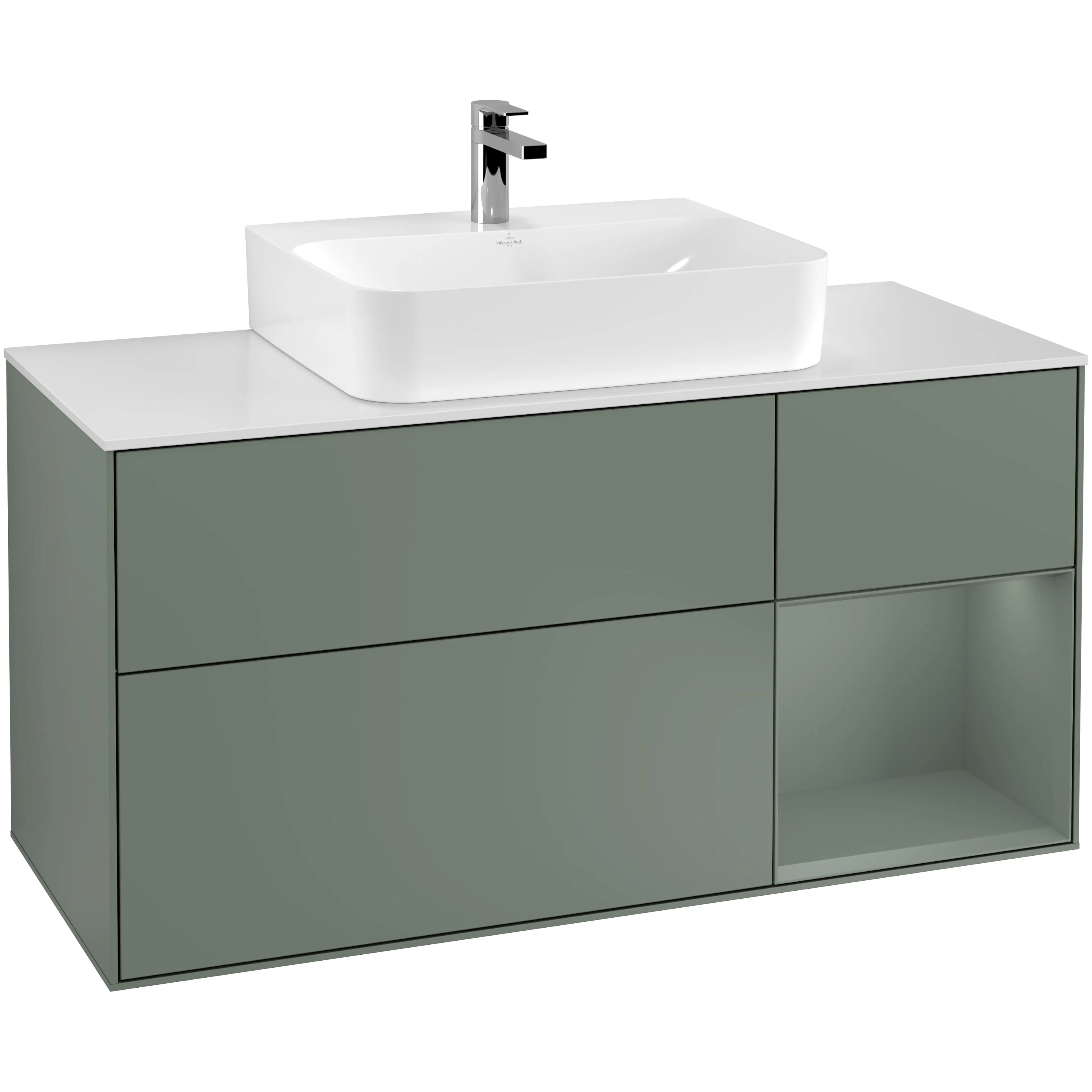 Tvättställsskåp Villeroy & Boch Finion med 3 Lådor Hylla och Bänkskiva för Centrerat Tvättställ