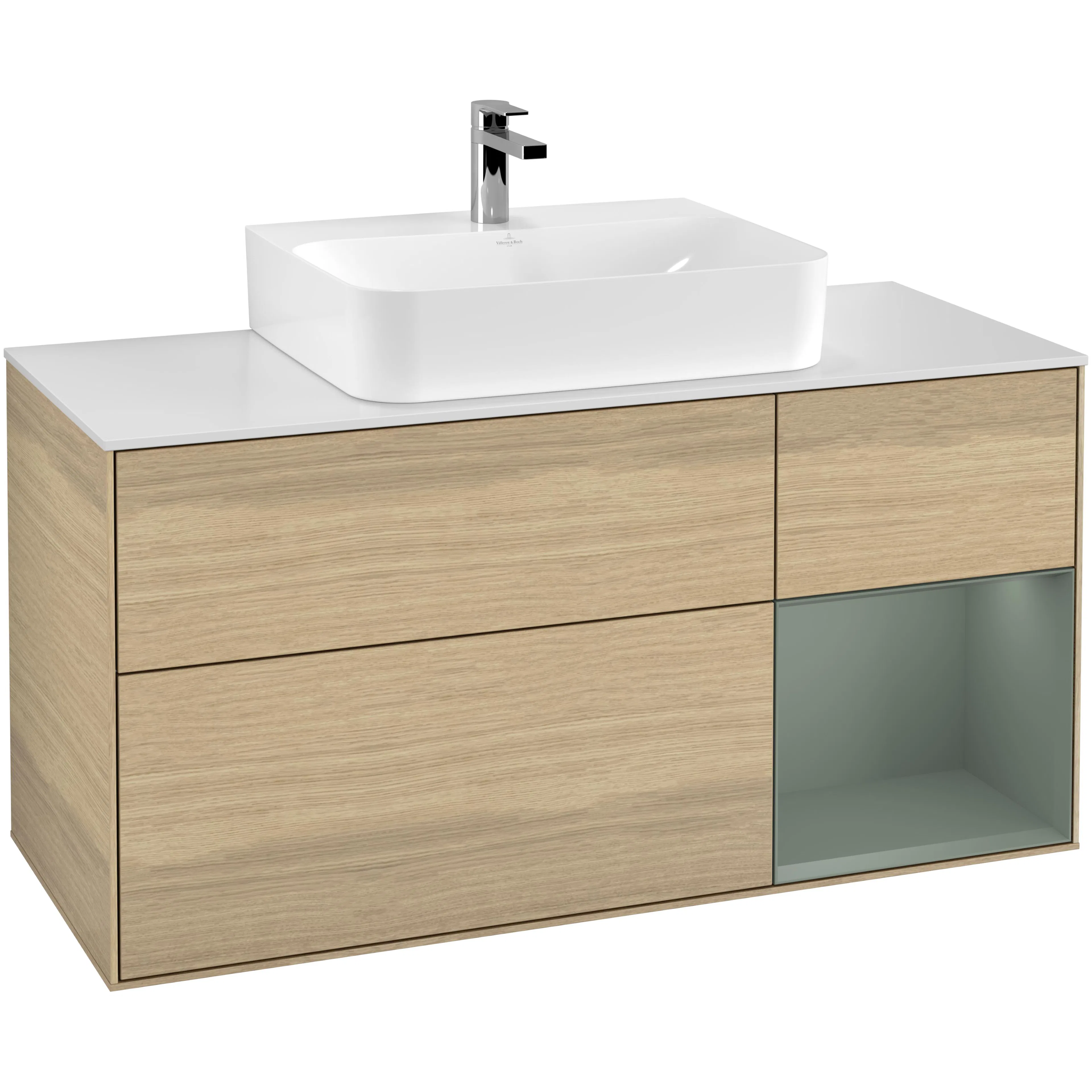 Tvättställsskåp Villeroy & Boch Finion med 3 Lådor Hylla och Bänkskiva för Centrerat Tvättställ