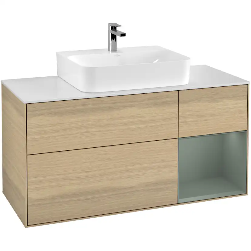 Tvättställsskåp Villeroy & Boch Finion med 3 Lådor Hylla och Bänkskiva för Centrerat Tvättställ