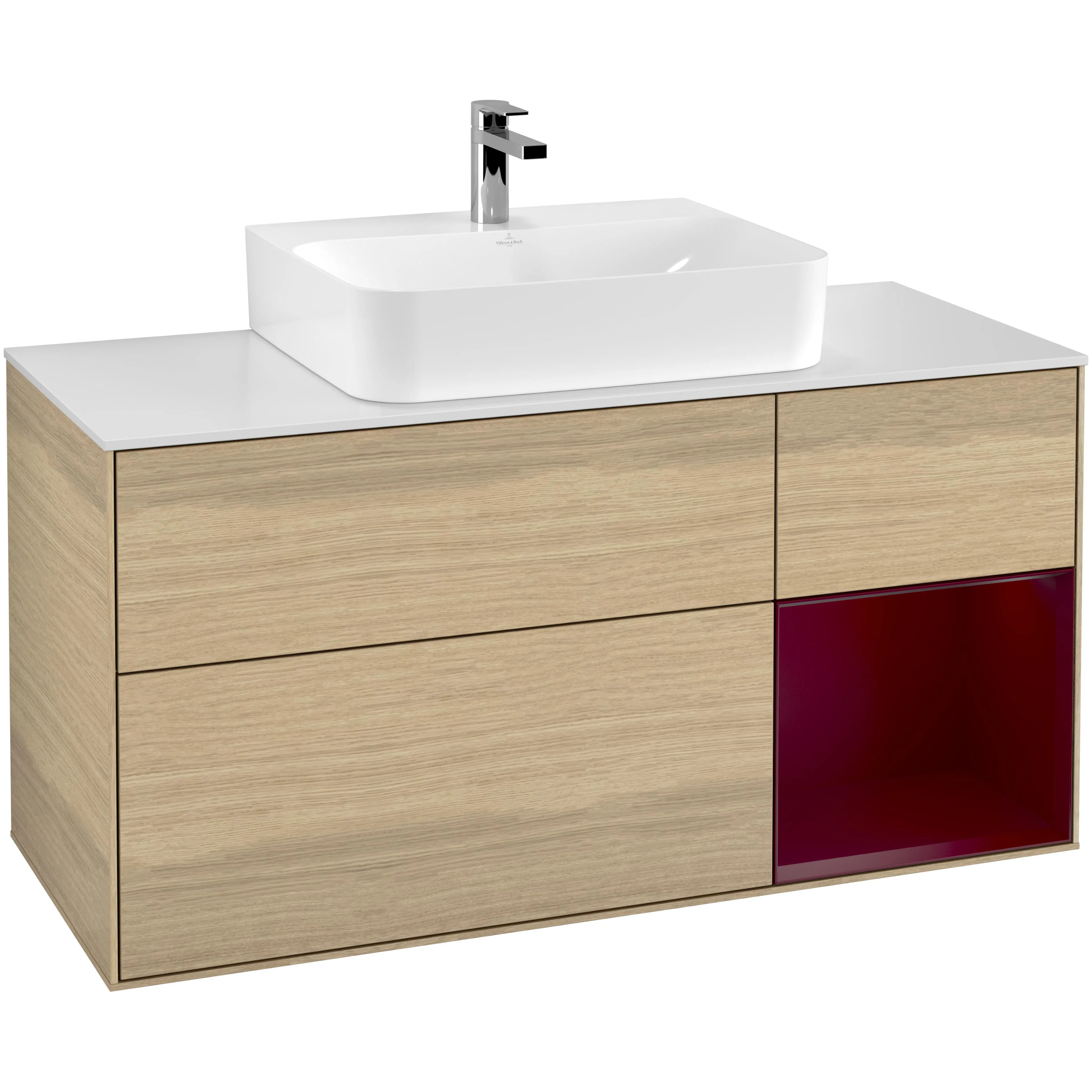 Tvättställsskåp Villeroy & Boch Finion med 3 Lådor Hylla och Bänkskiva för Centrerat Tvättställ