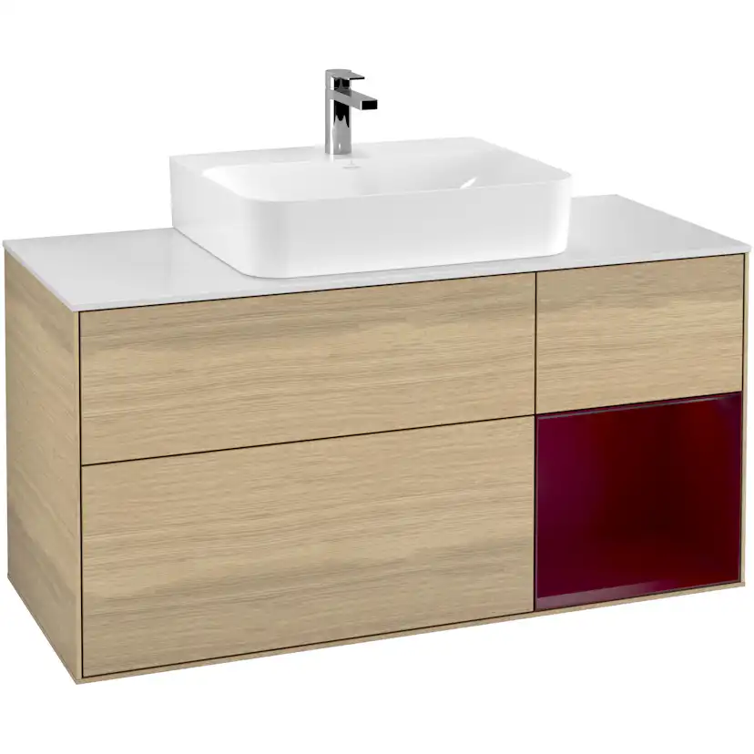 Tvättställsskåp Villeroy & Boch Finion med 3 Lådor Hylla och Bänkskiva för Centrerat Tvättställ