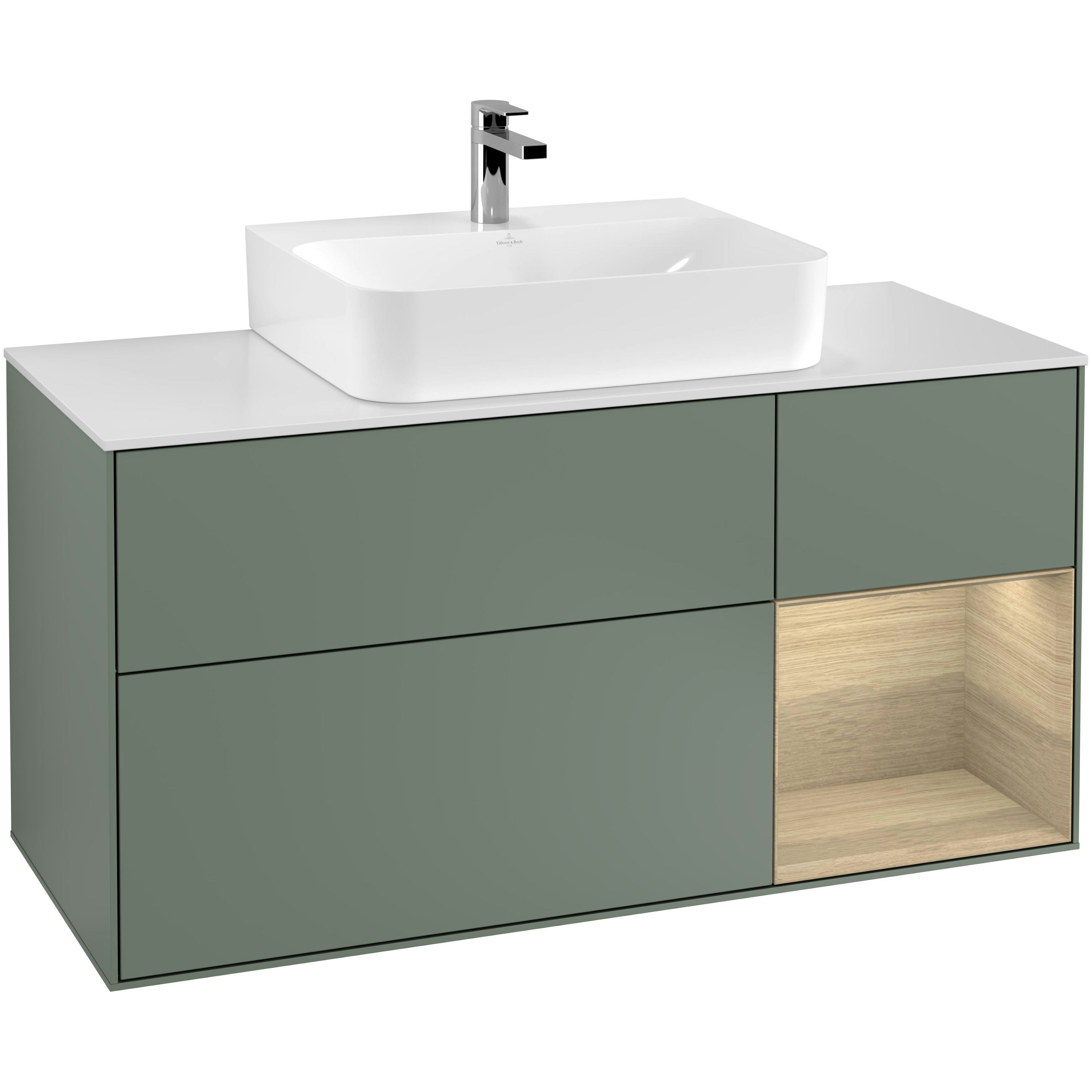 Tvättställsskåp Villeroy & Boch Finion med 3 Lådor Hylla och Bänkskiva för Centrerat Tvättställ