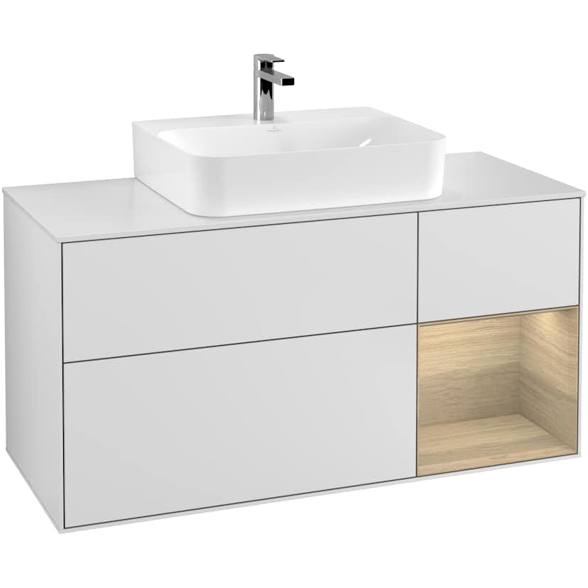 Tvättställsskåp Villeroy & Boch Finion med 3 Lådor Hylla och Bänkskiva för Centrerat Tvättställ