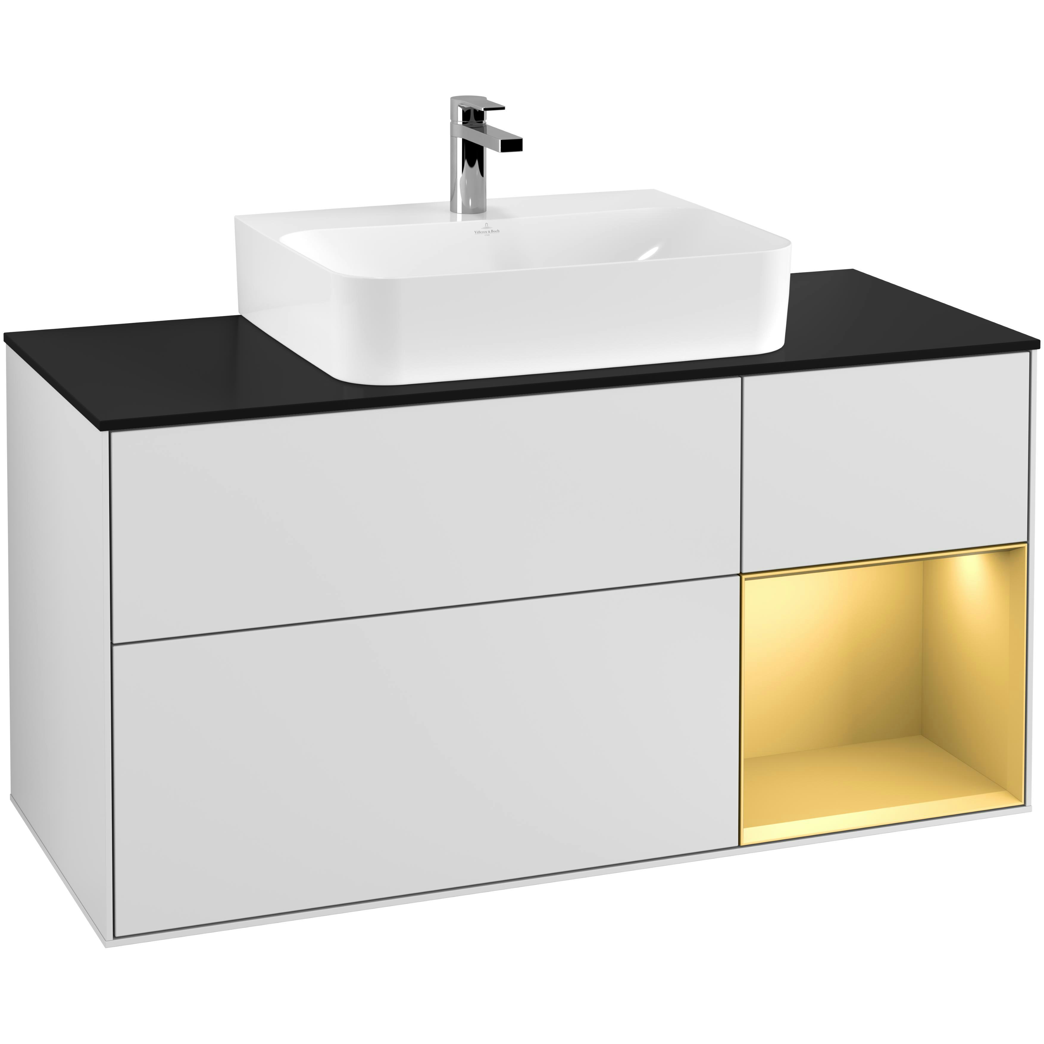 Tvättställsskåp Villeroy & Boch Finion med 3 Lådor Hylla och Bänkskiva för Centrerat Tvättställ