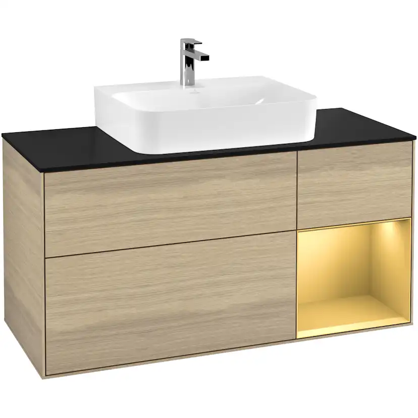 Tvättställsskåp Villeroy & Boch Finion med 3 Lådor Hylla och Bänkskiva för Centrerat Tvättställ