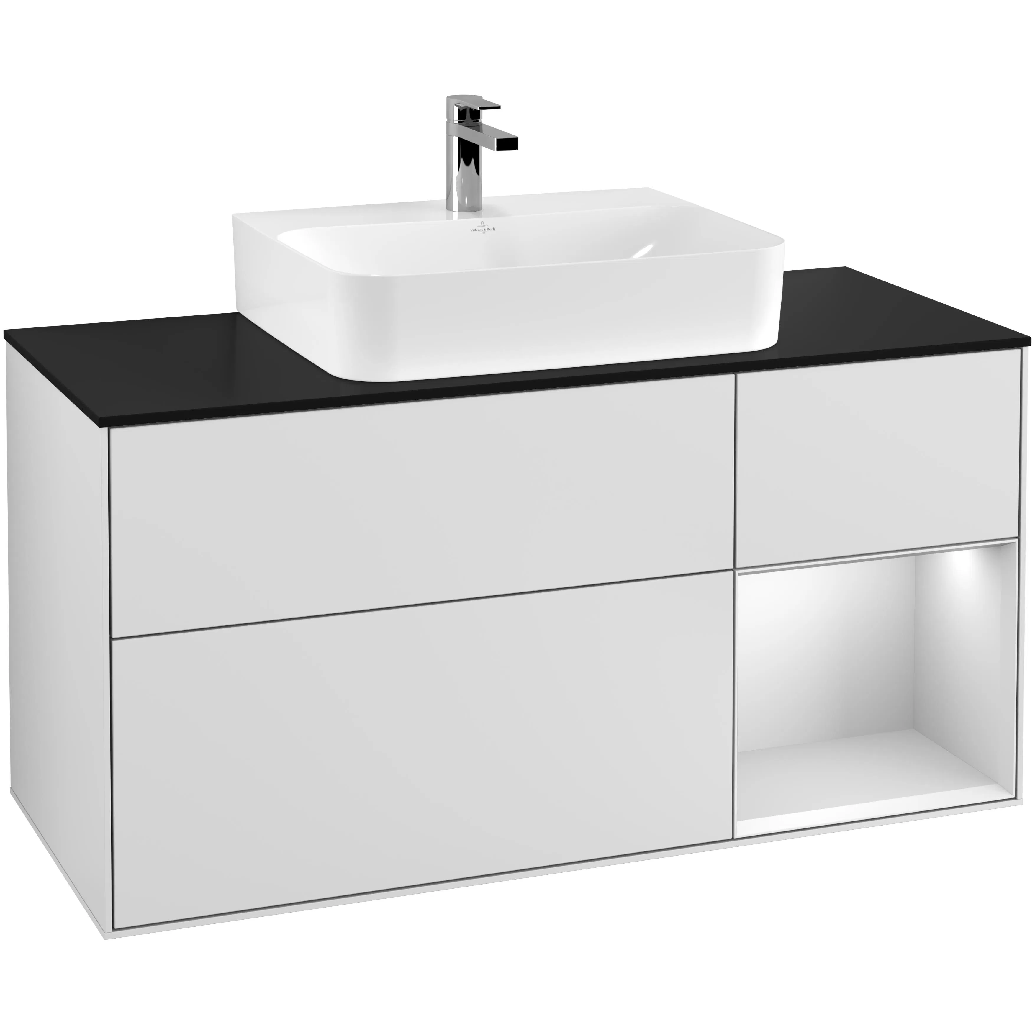 Tvättställsskåp Villeroy & Boch Finion med 3 Lådor Hylla och Bänkskiva för Centrerat Tvättställ