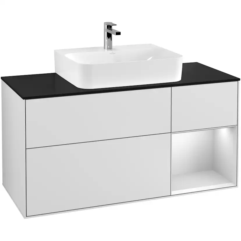 Tvättställsskåp Villeroy & Boch Finion med 3 Lådor Hylla och Bänkskiva för Centrerat Tvättställ