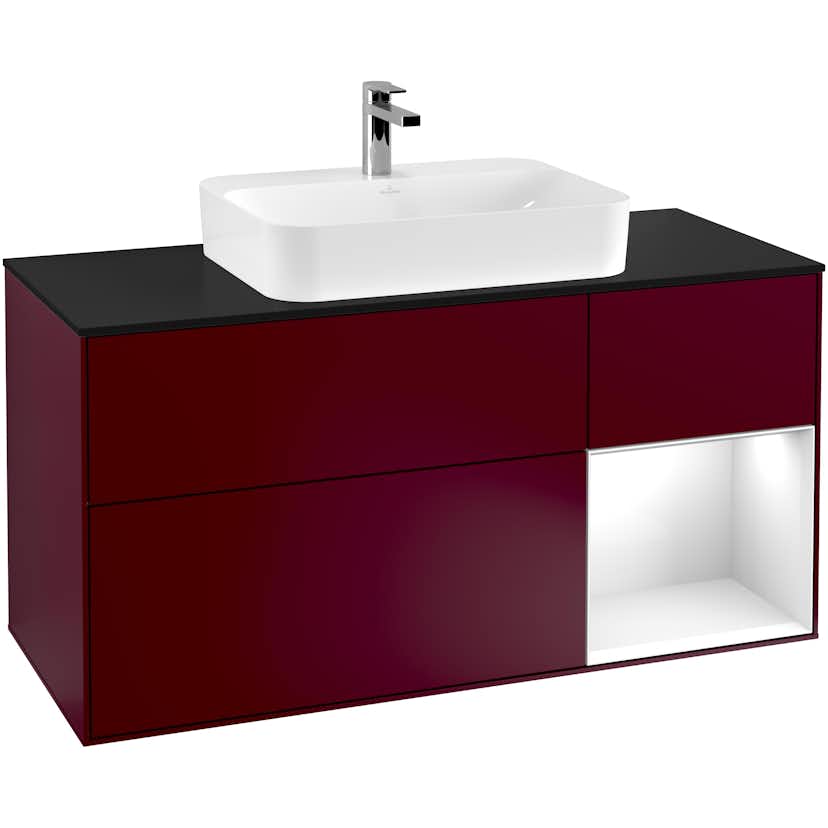 Tvättställsskåp Villeroy & Boch Finion med 3 Lådor Hylla och Bänkskiva för Ytmonterat Tvättställ