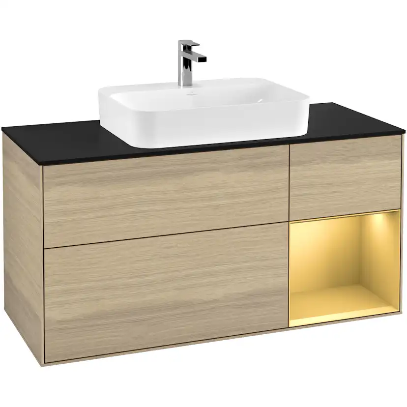 Tvättställsskåp Villeroy & Boch Finion med 3 Lådor Hylla och Bänkskiva för Ytmonterat Tvättställ