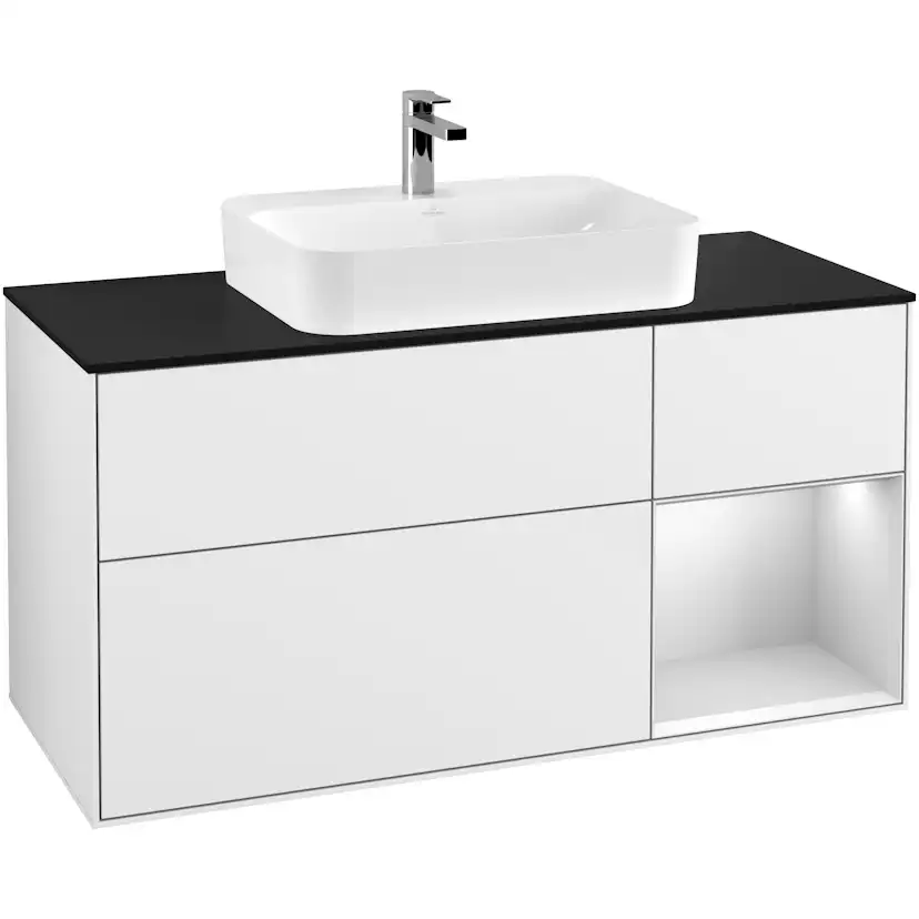 Tvättställsskåp Villeroy & Boch Finion med 3 Lådor Hylla och Bänkskiva för Ytmonterat Tvättställ