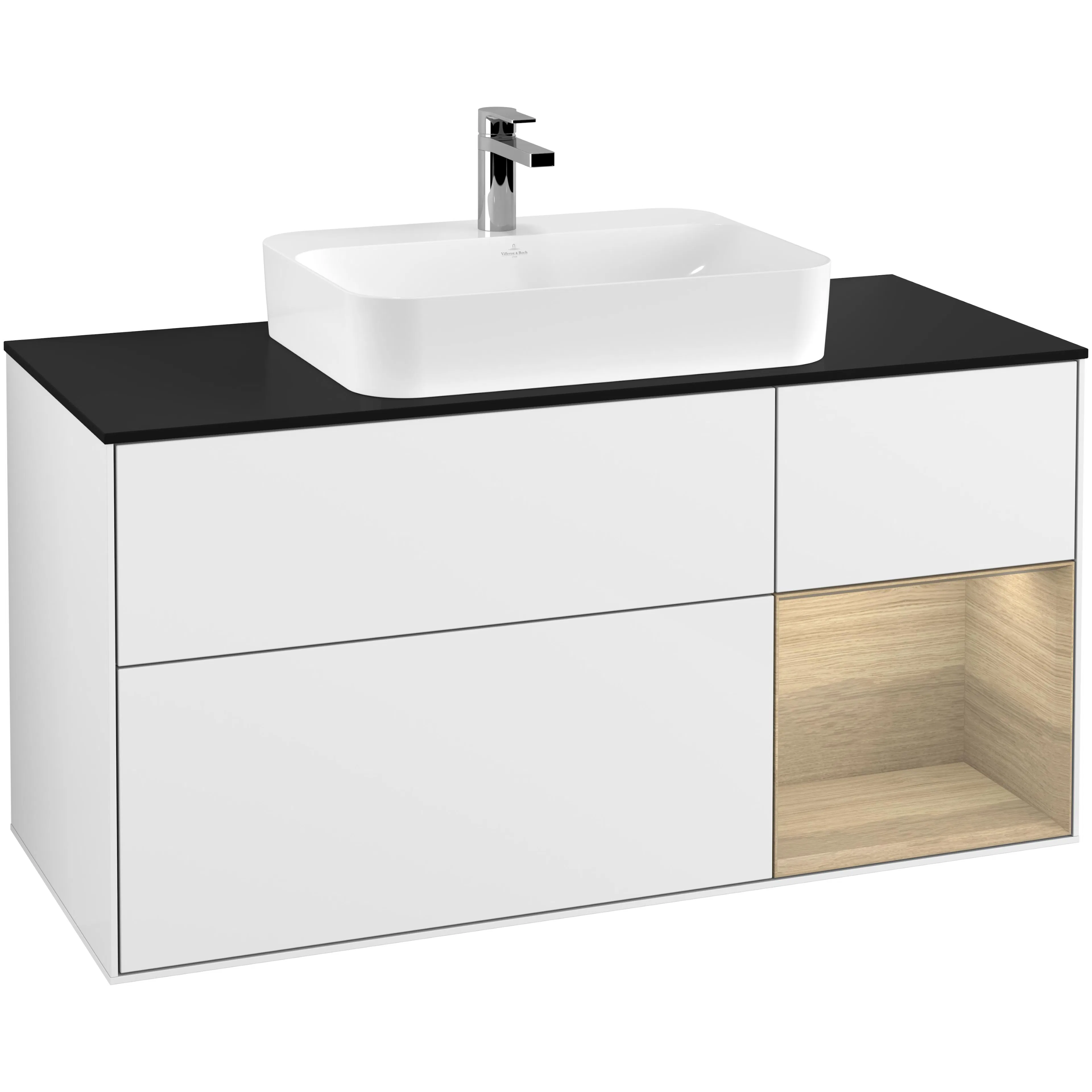 Tvättställsskåp Villeroy & Boch Finion med 3 Lådor Hylla och Bänkskiva för Ytmonterat Tvättställ