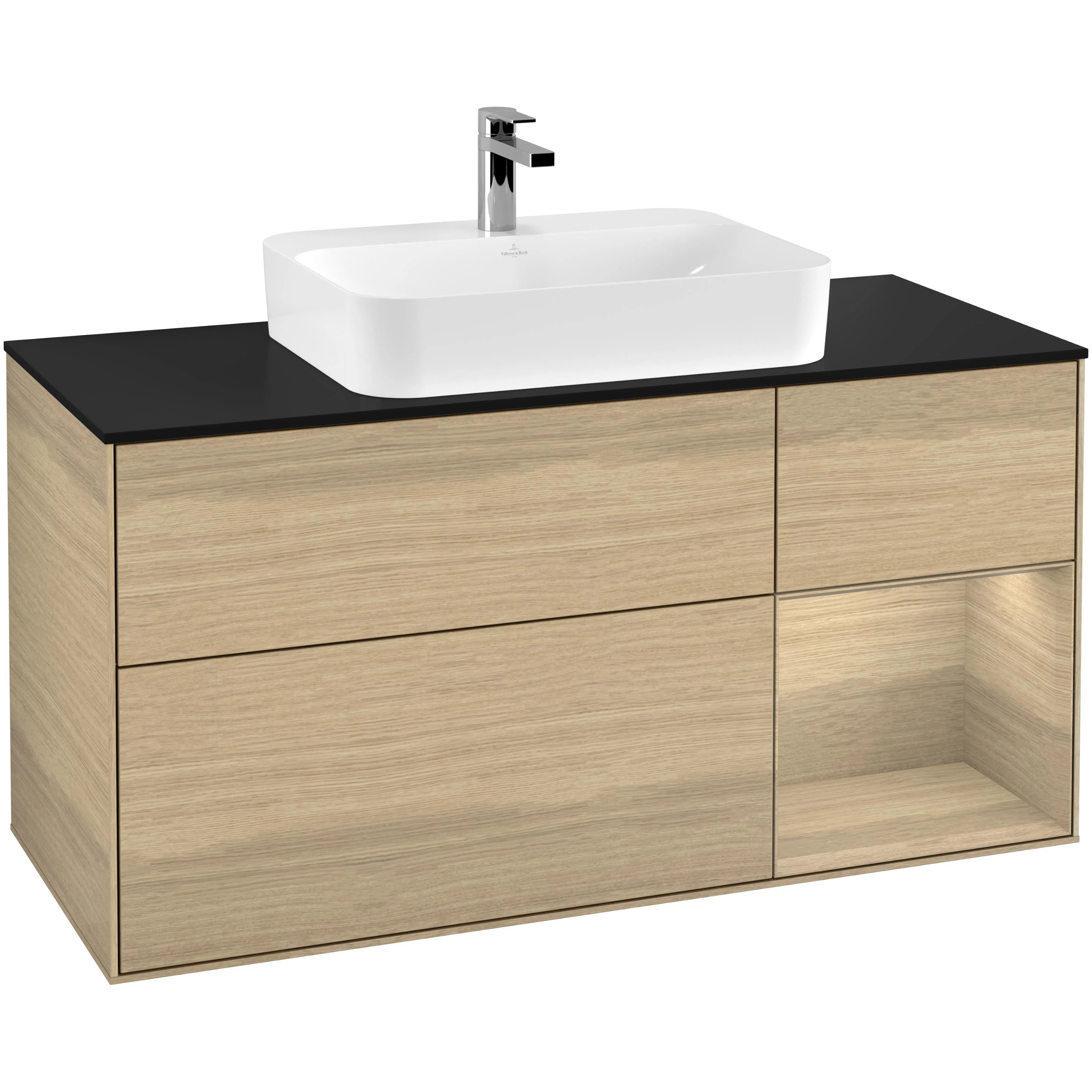 Tvättställsskåp Villeroy & Boch Finion med 3 Lådor Hylla och Bänkskiva för Ytmonterat Tvättställ