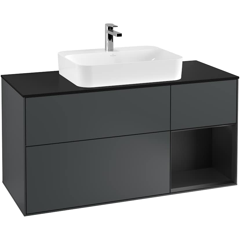 Tvättställsskåp Villeroy & Boch Finion med 3 Lådor Hylla och Bänkskiva för Ytmonterat Tvättställ