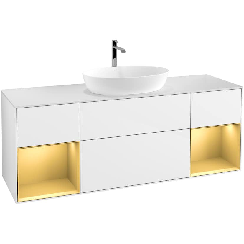 Tvättställsskåp Villeroy & Boch Finion med Två Hyllor och Bänkskiva för Fristående Tvättställ från Artis & Collaro