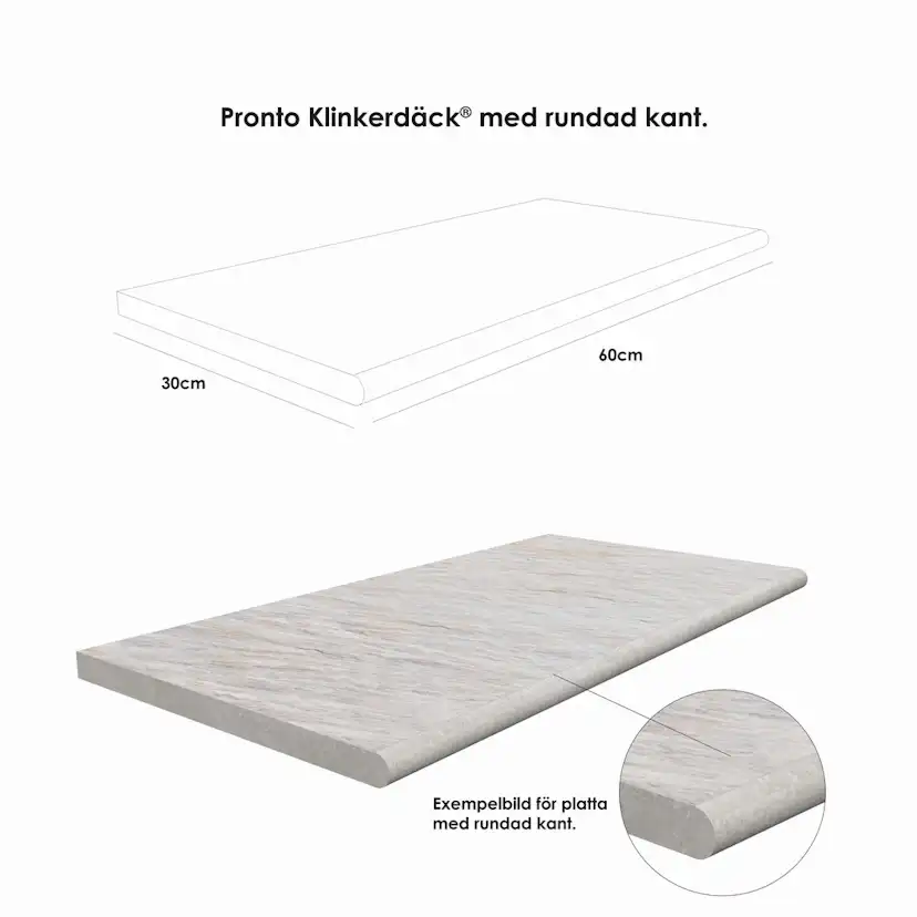 Poolkant/Trappsteg Pronto Klinkerdäck Iris Geo 60x30 cm