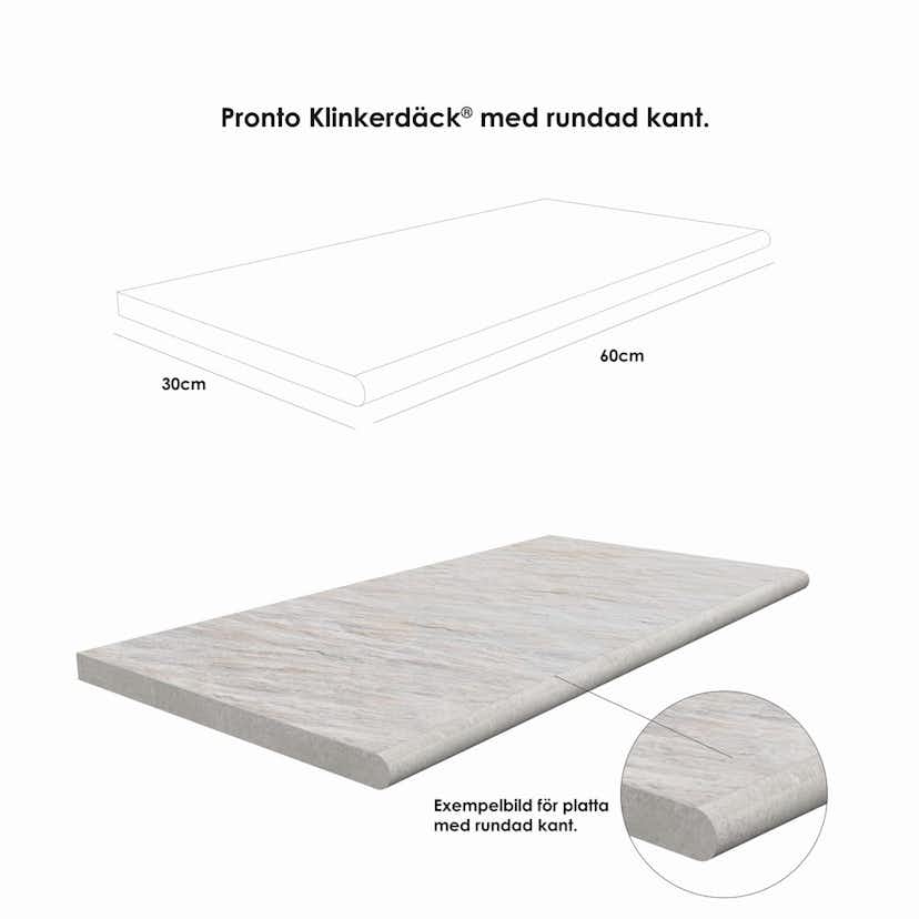 Poolkant/Trappsteg Pronto Klinkerdäck Roccia Antracite 30x60 cm