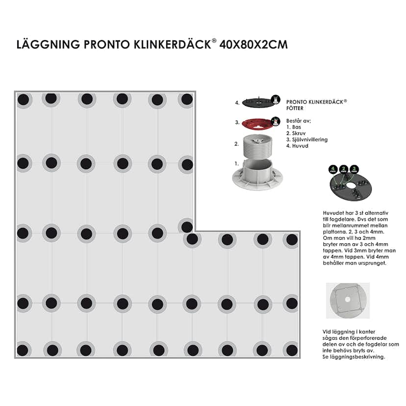 Uteklinker Pronto Klinkerdäck Trentino Lino 40x80 cm