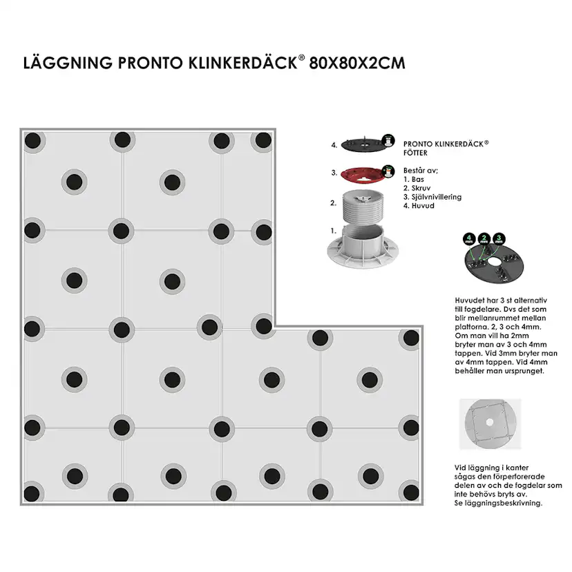 Uteklinker Pronto Klinkerdäck Mista Shell 80x80 cm