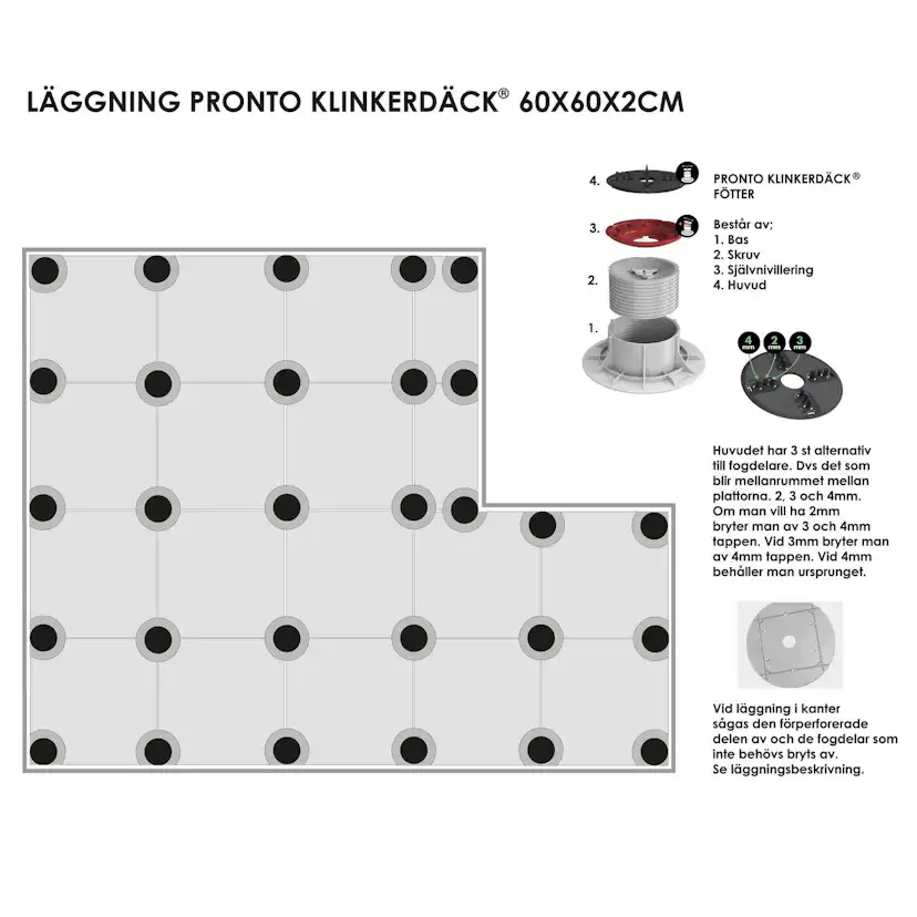 Uteklinker Pronto Klinkerdäck Beton Cenere 60x60 cm