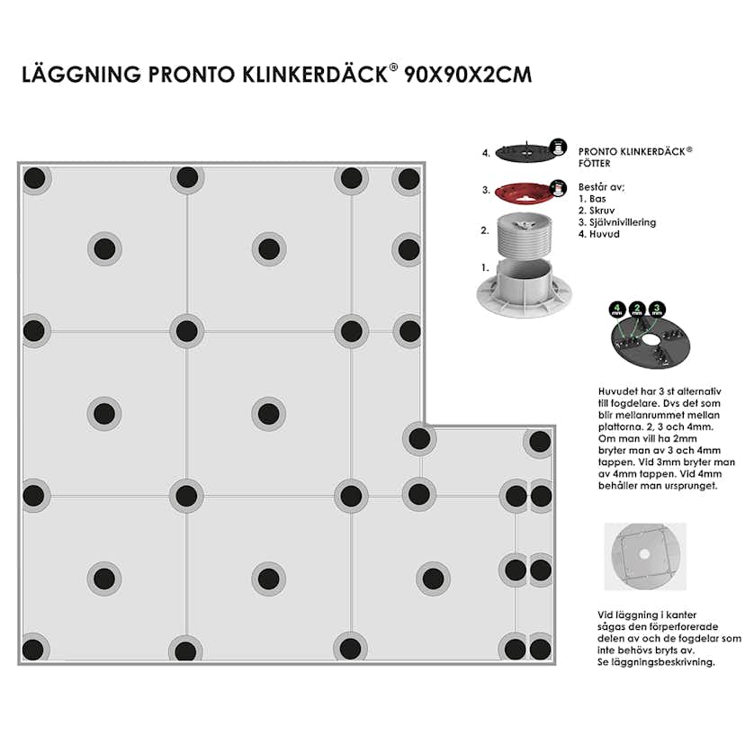 Uteklinker Pronto Klinkerdäck Lava Vesuvio 90x90 cm