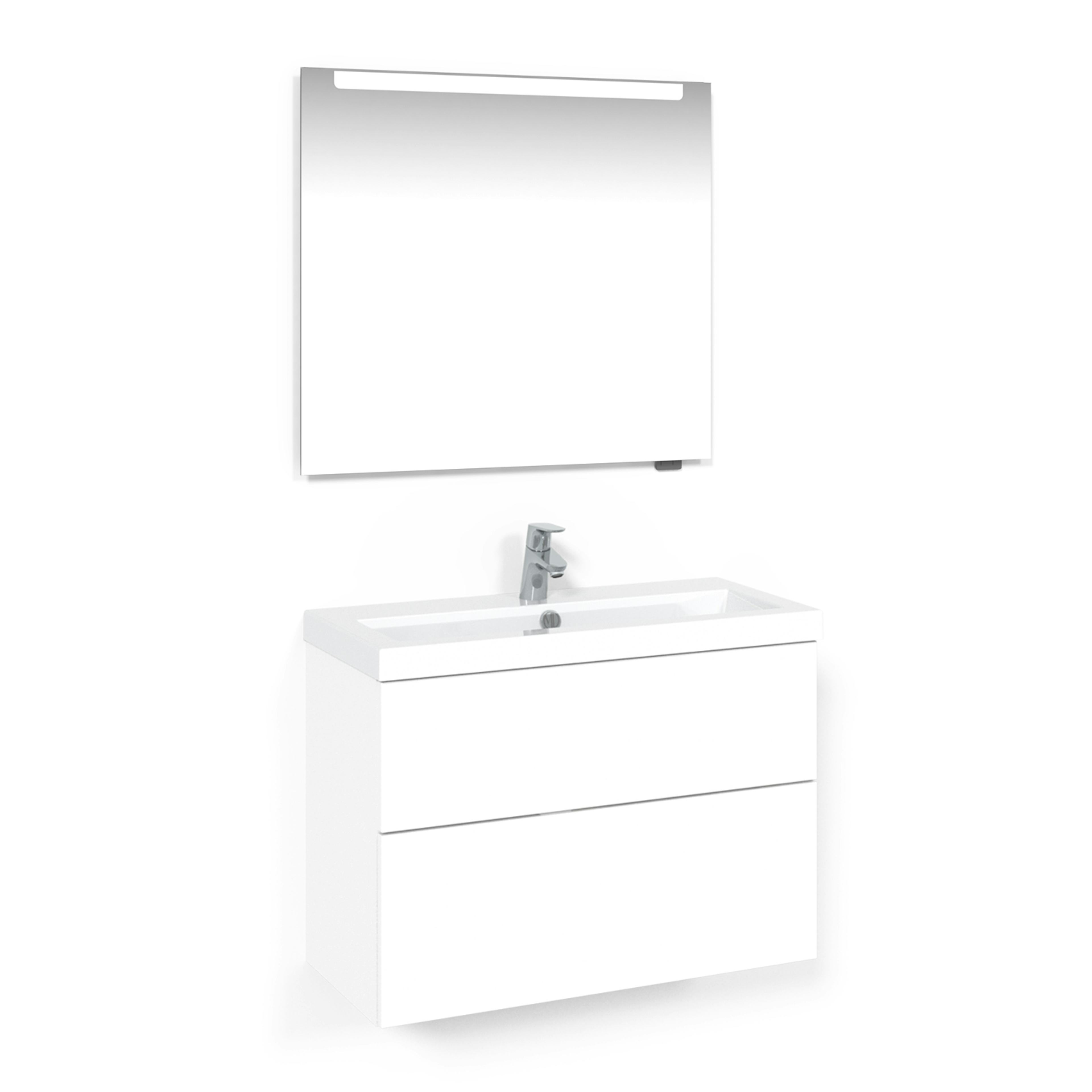 Möbelpaket Macro Design Charm Tvättställsskåp med Crown Spegel Ambilight