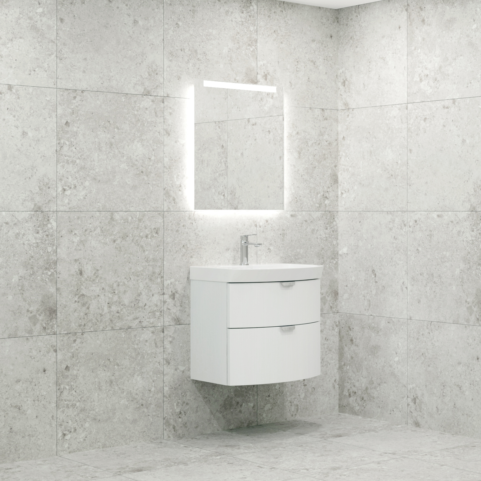 Möbelpaket Macro Design Heart Tvättställsskåp med Spegel